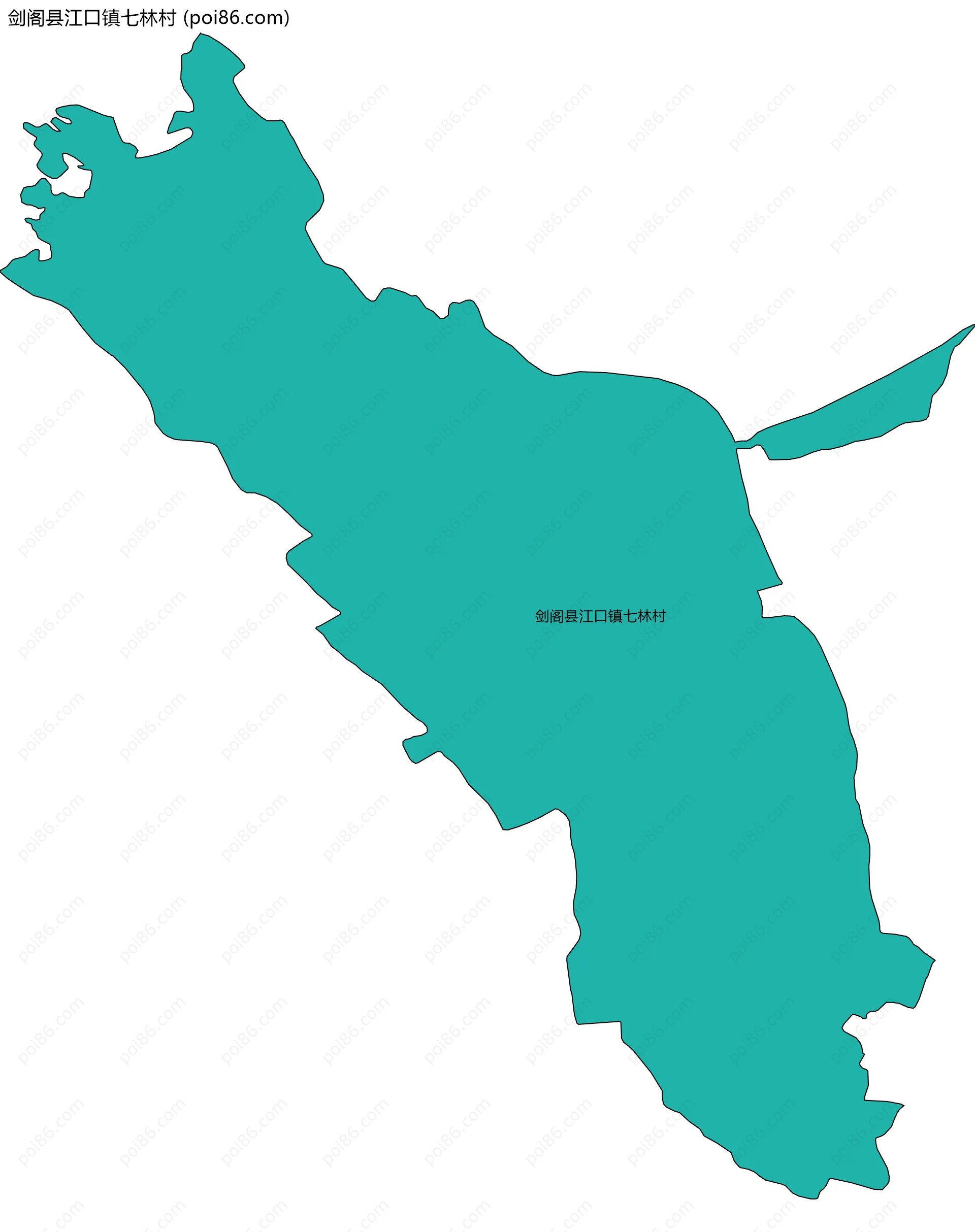 剑阁县江口镇七林村边界地图