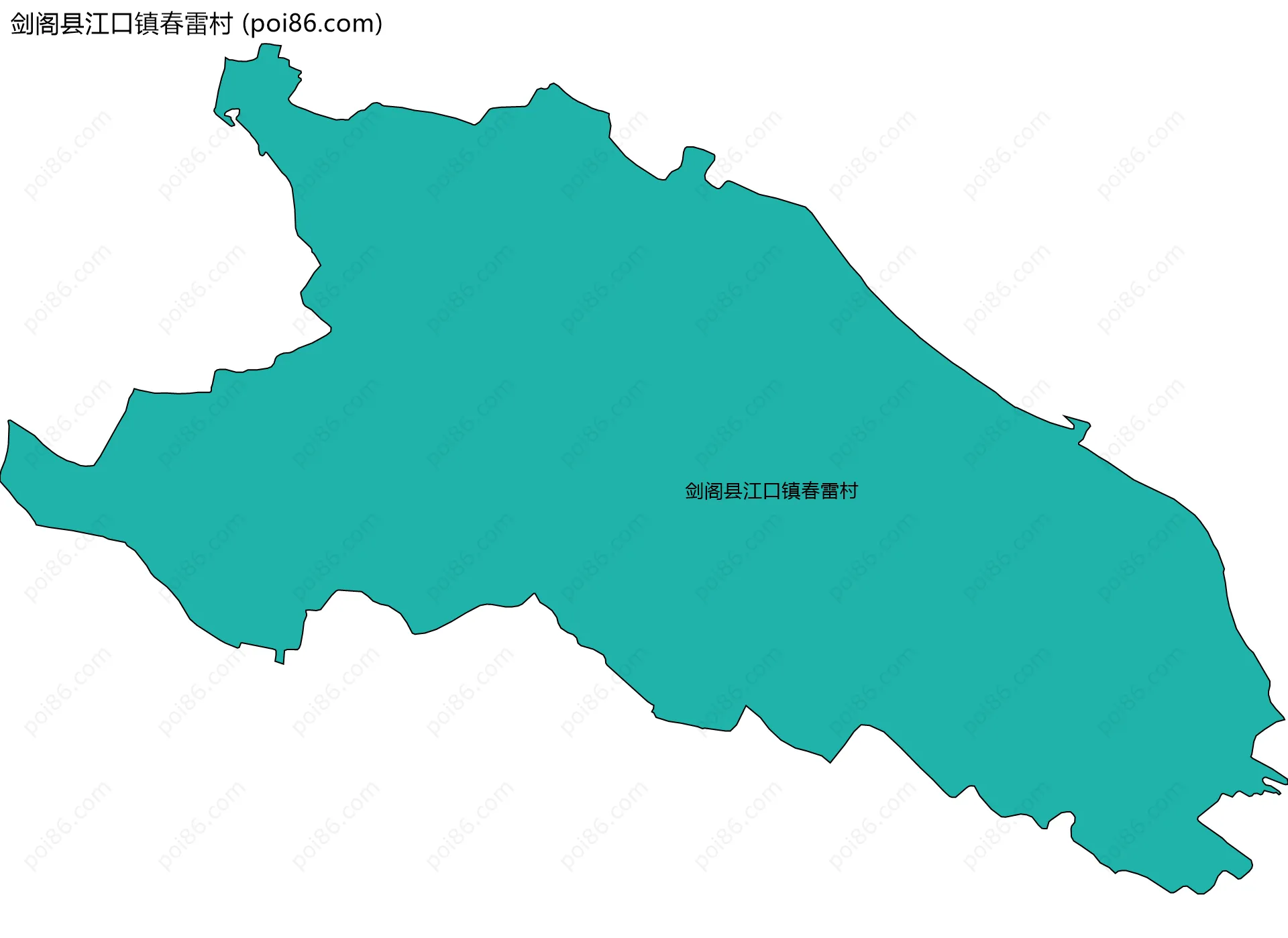 剑阁县江口镇春雷村边界地图