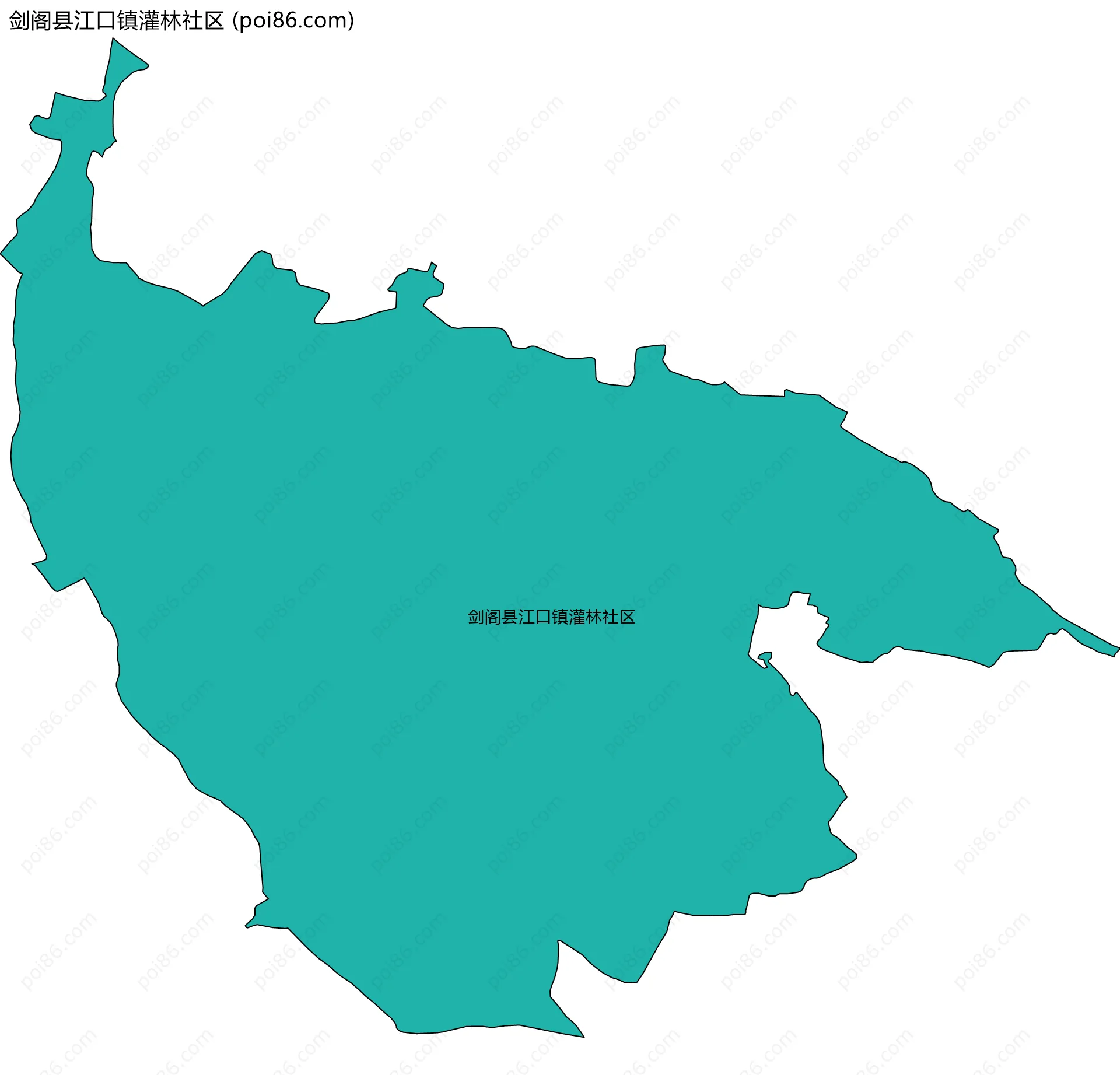 剑阁县江口镇灌林社区边界地图
