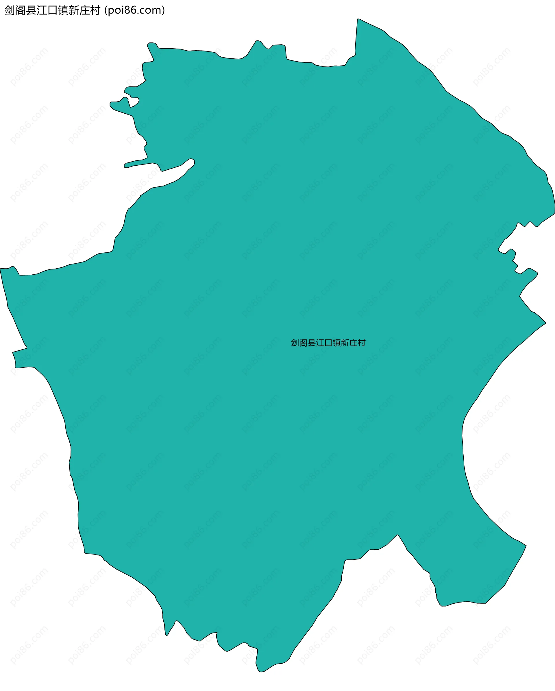 剑阁县江口镇新庄村边界地图