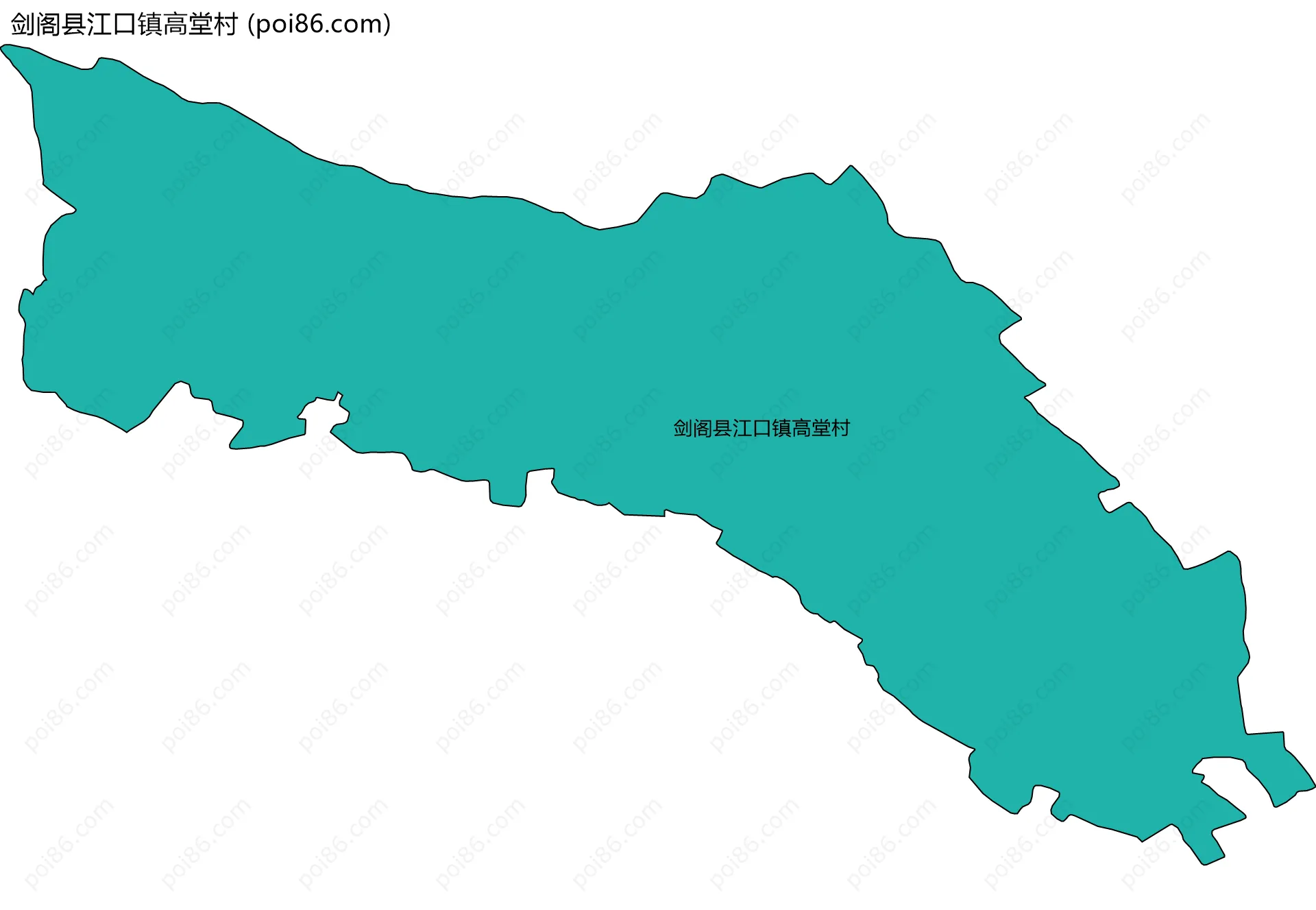剑阁县江口镇高堂村边界地图