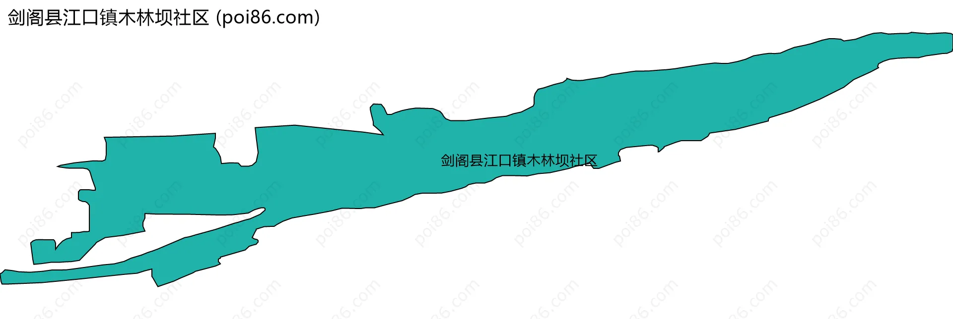 剑阁县江口镇木林坝社区边界地图