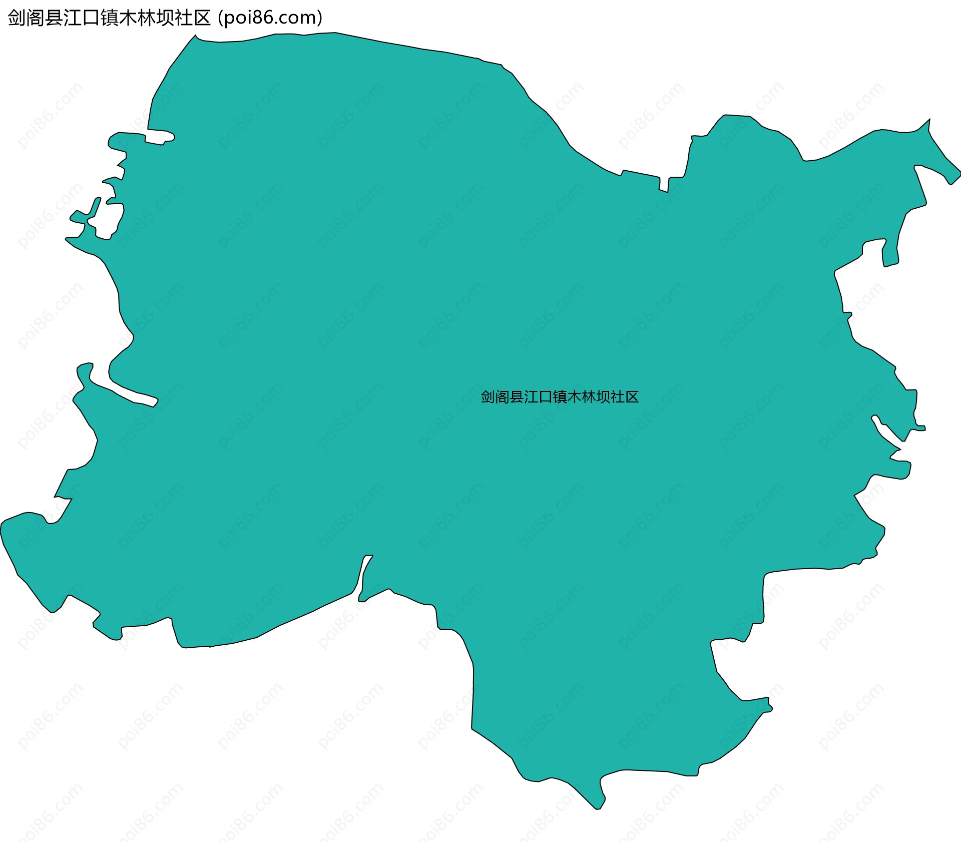 剑阁县江口镇木林坝社区边界地图