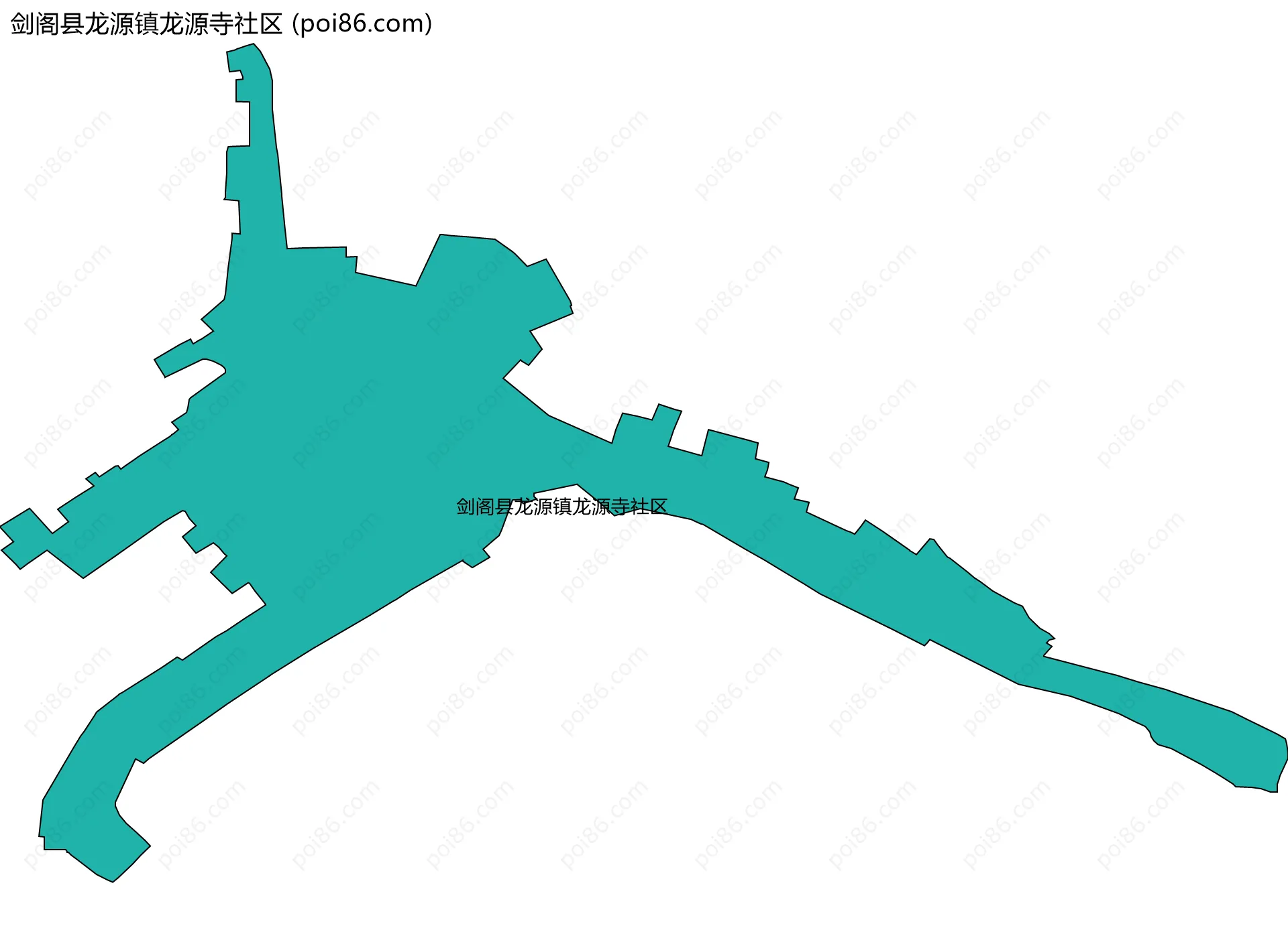 剑阁县龙源镇龙源寺社区边界地图