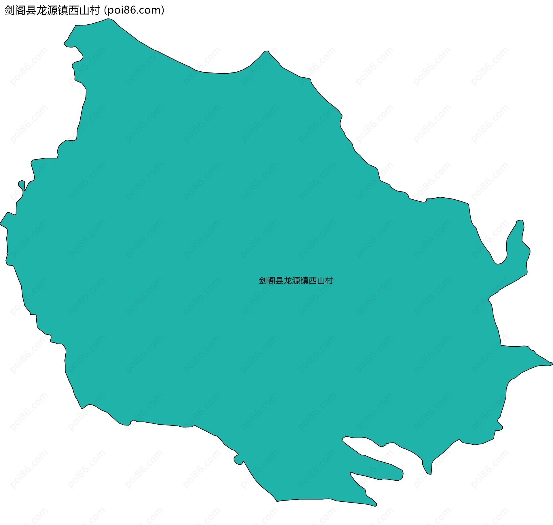 剑阁县龙源镇西山村边界地图