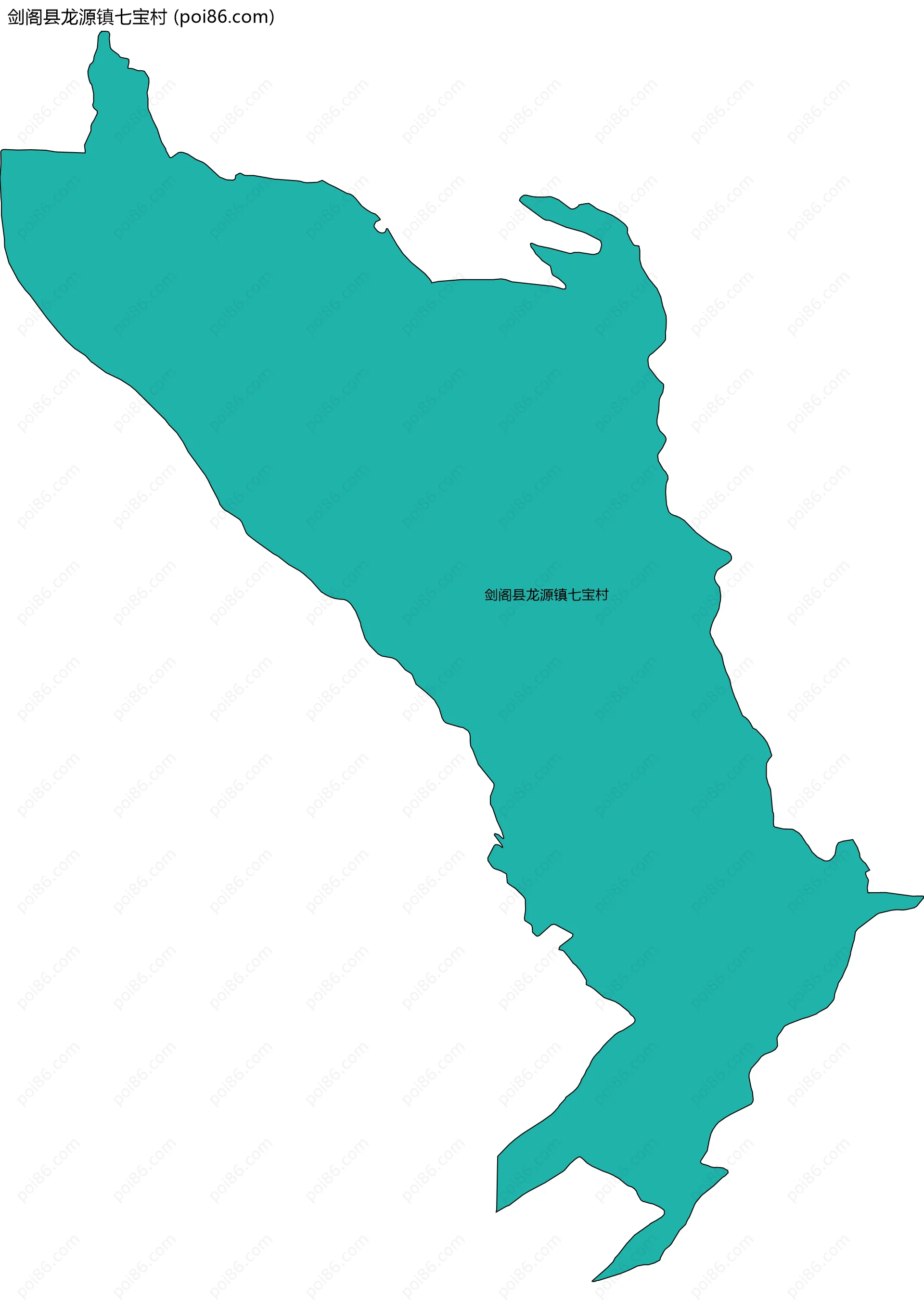 剑阁县龙源镇七宝村边界地图