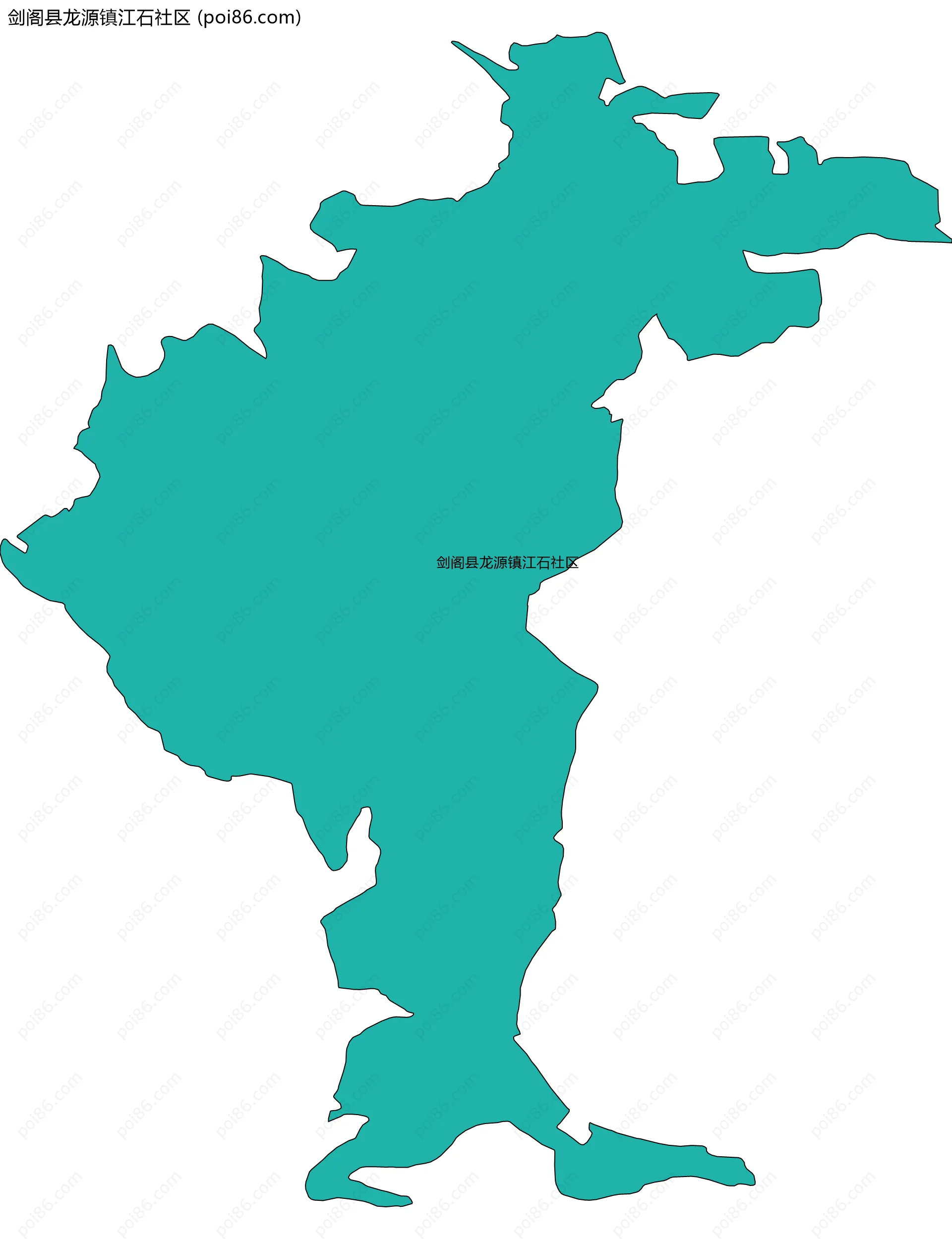 剑阁县龙源镇江石社区边界地图