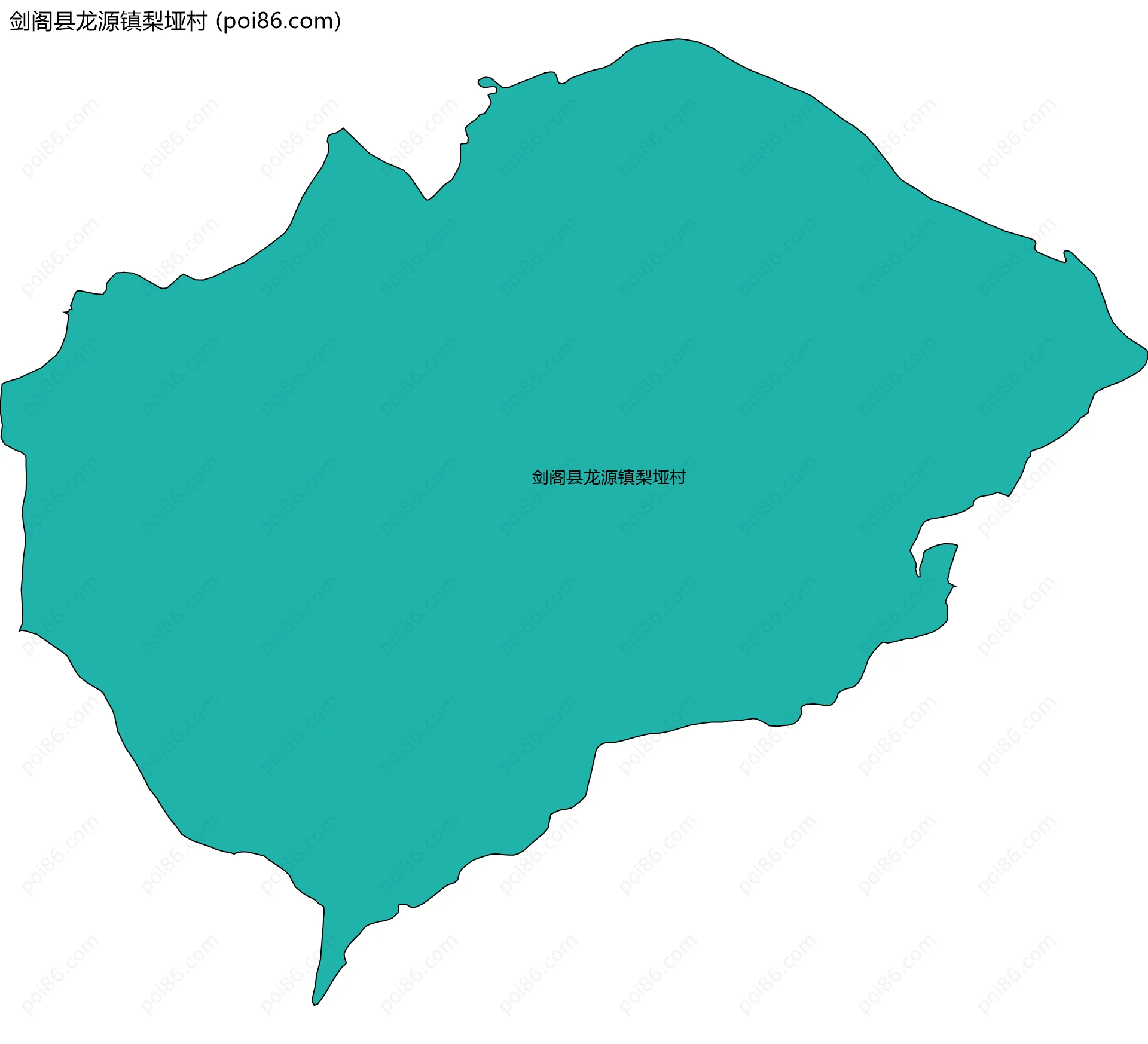 剑阁县龙源镇梨垭村边界地图