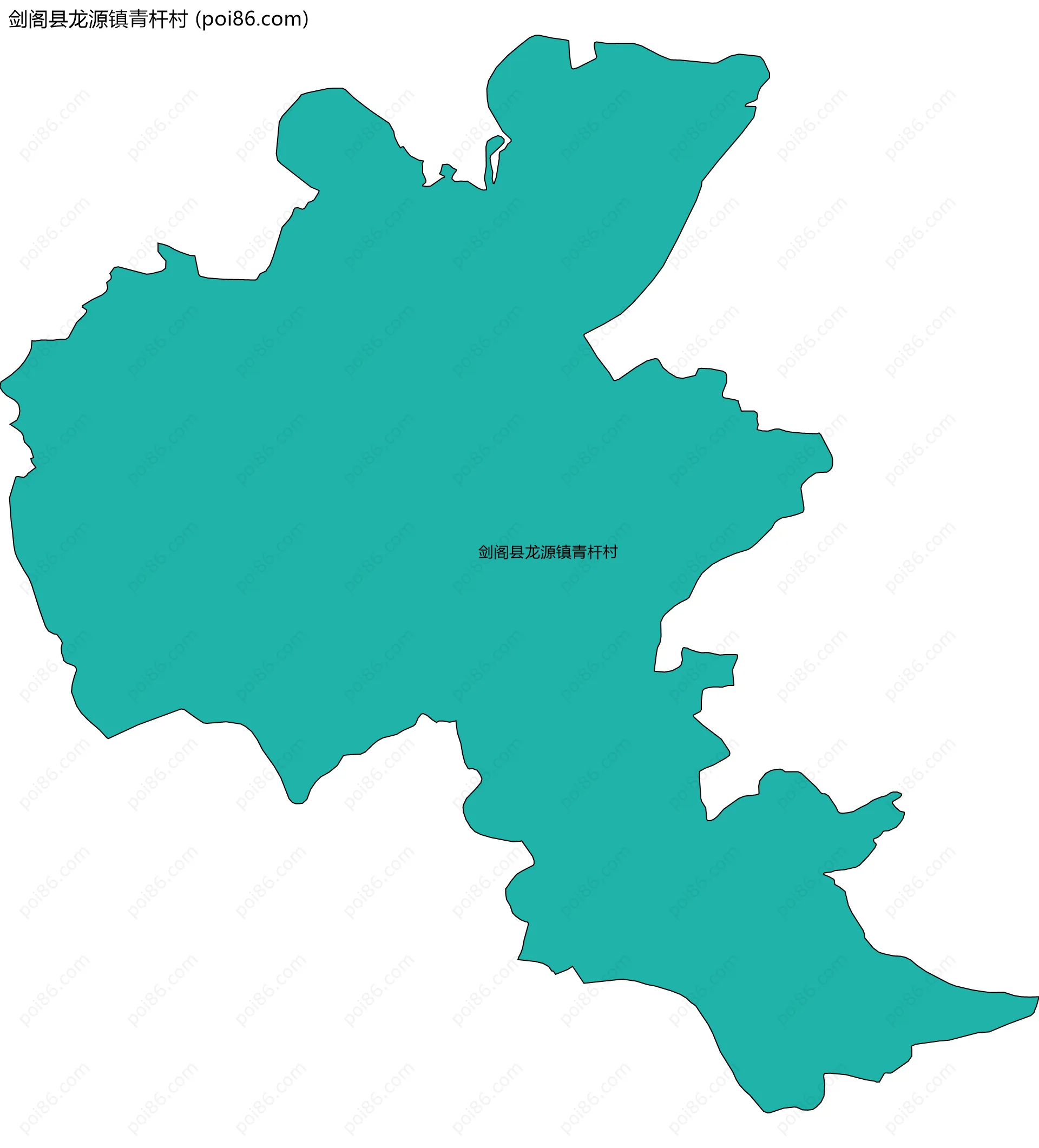 剑阁县龙源镇青杆村边界地图