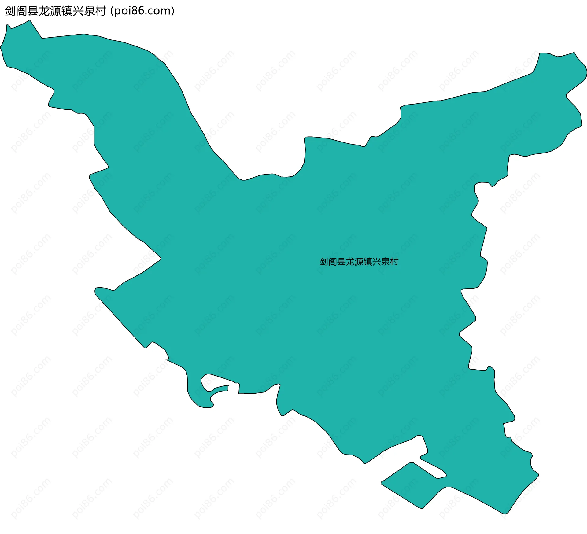 剑阁县龙源镇兴泉村边界地图