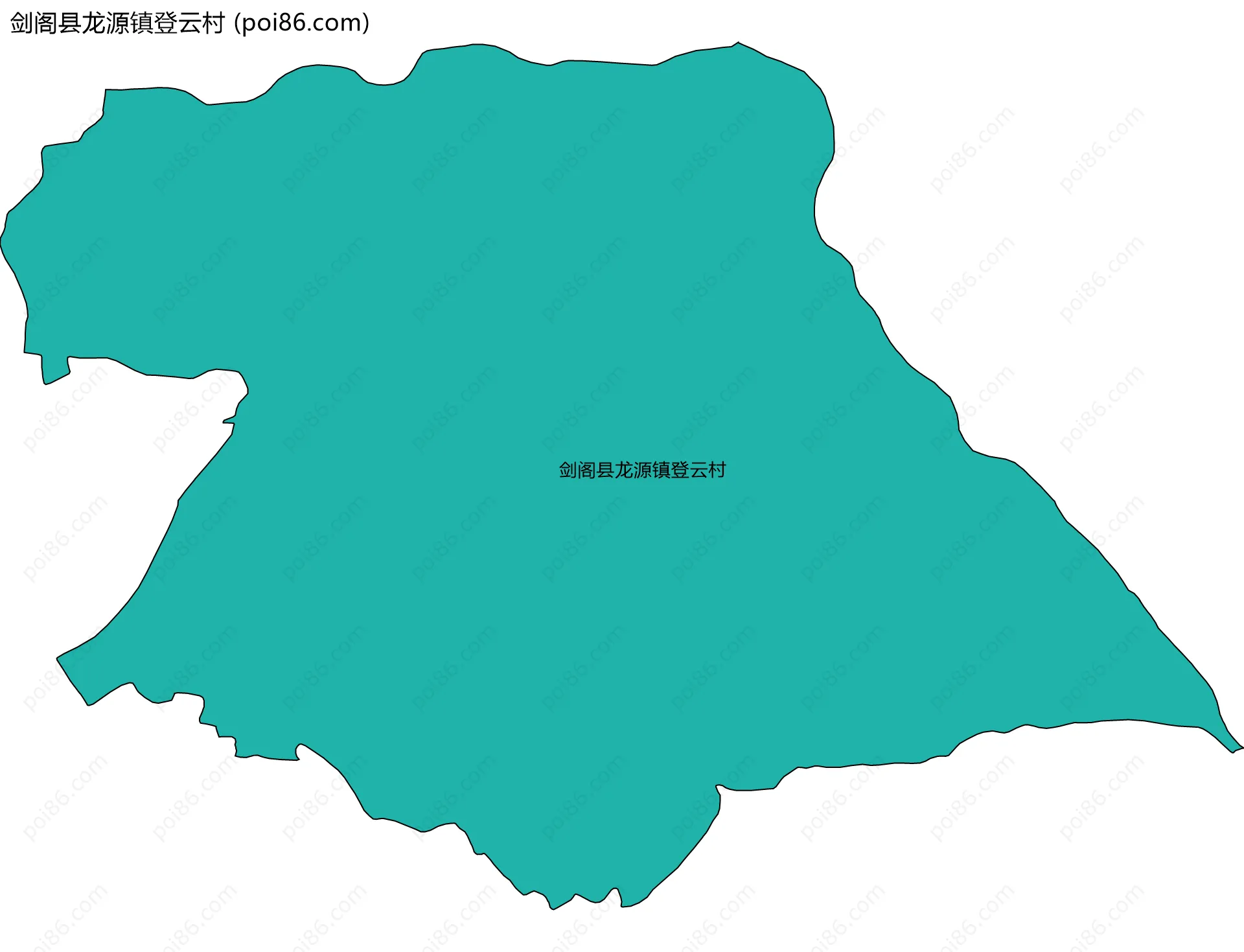 剑阁县龙源镇登云村边界地图