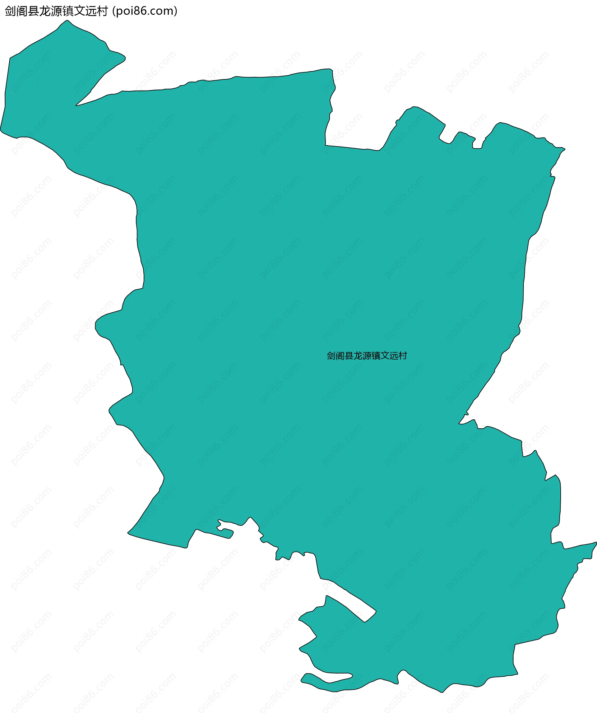 剑阁县龙源镇文远村边界地图