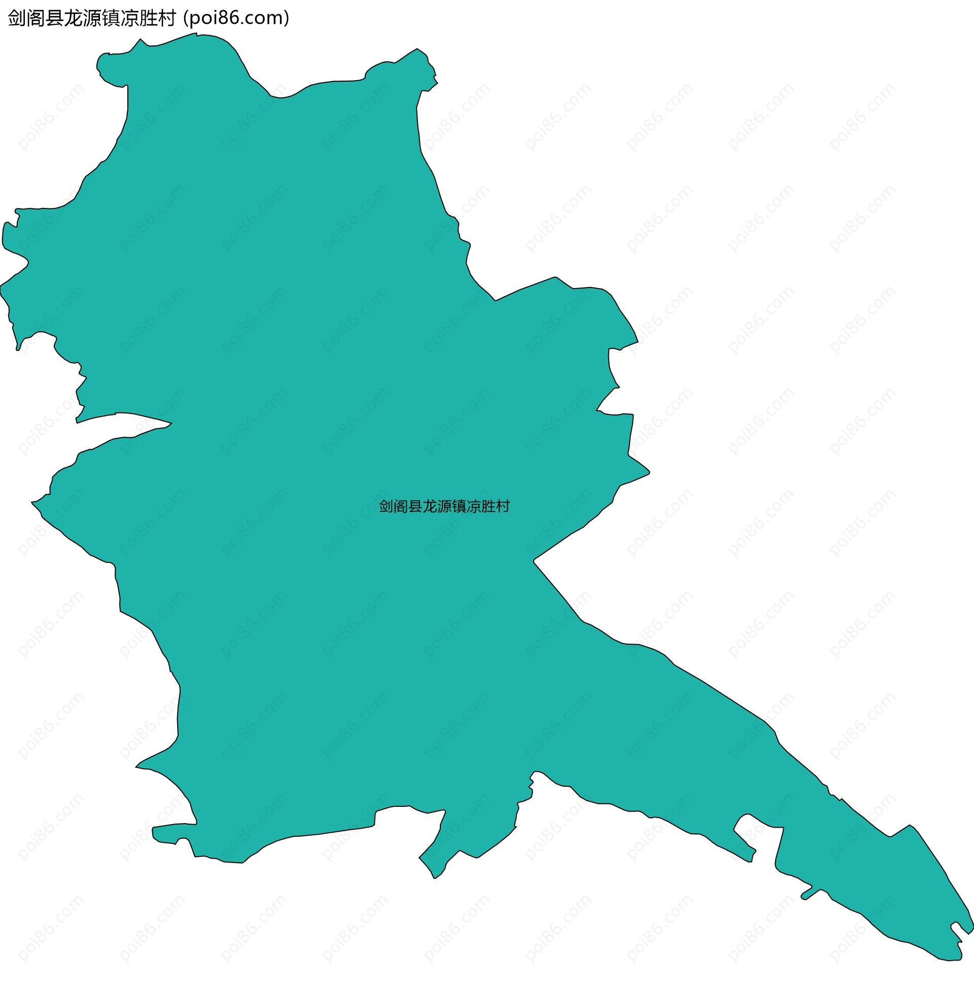 剑阁县龙源镇凉胜村边界地图