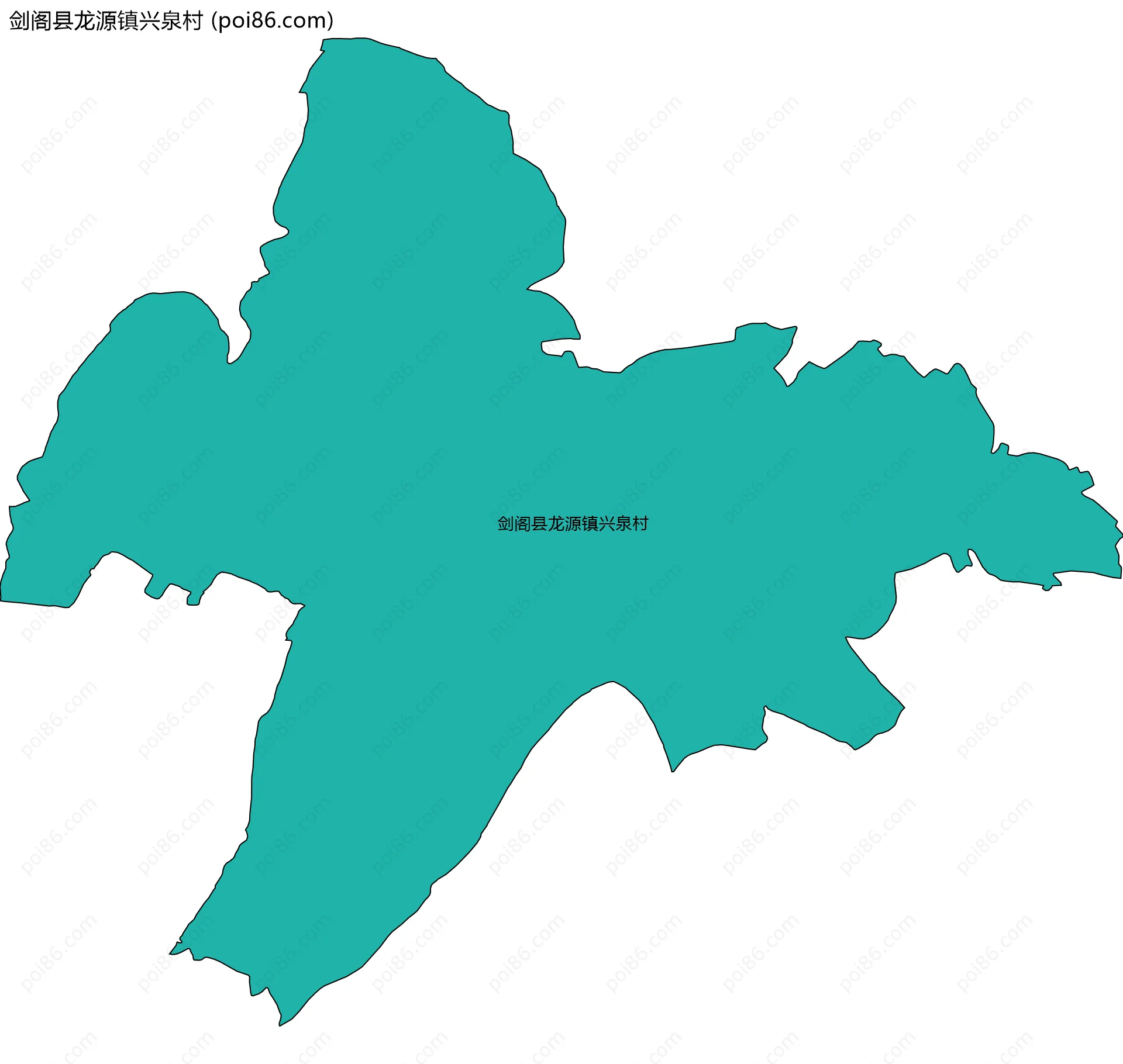 剑阁县龙源镇兴泉村边界地图