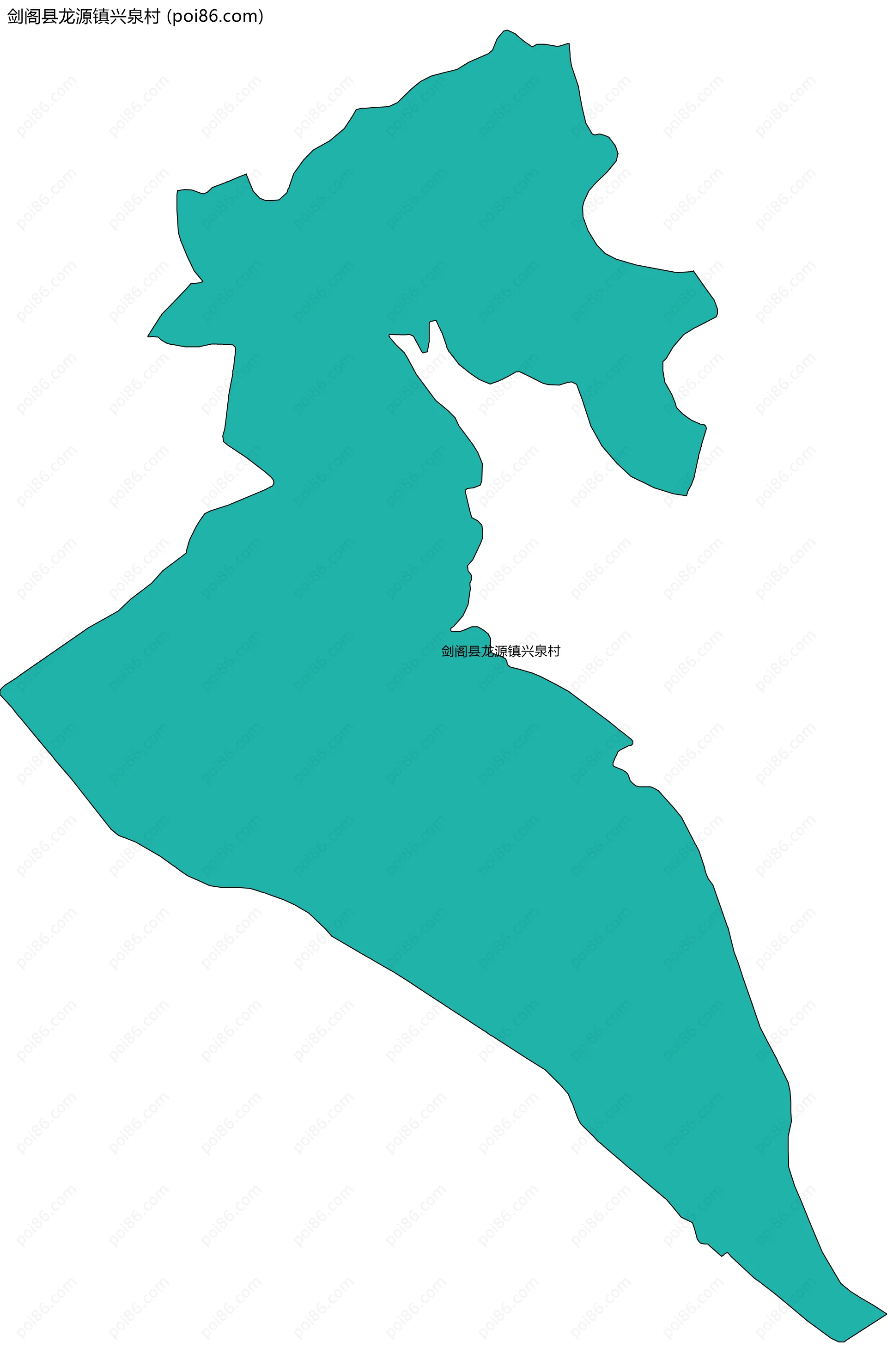 剑阁县龙源镇兴泉村边界地图