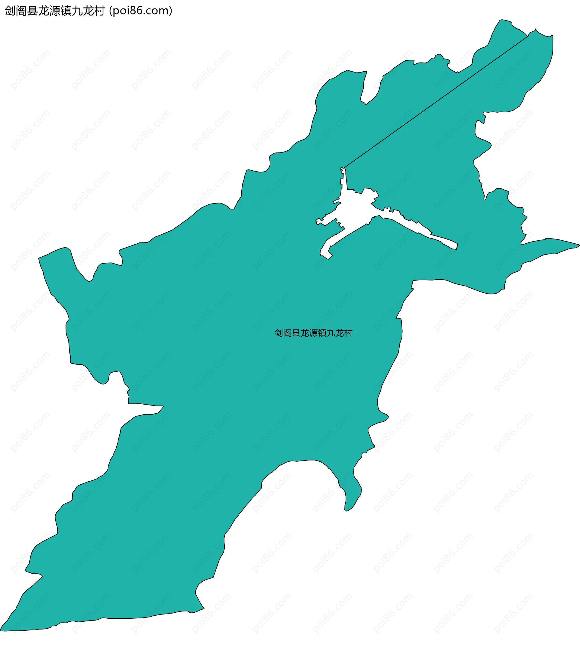 剑阁县龙源镇九龙村边界地图
