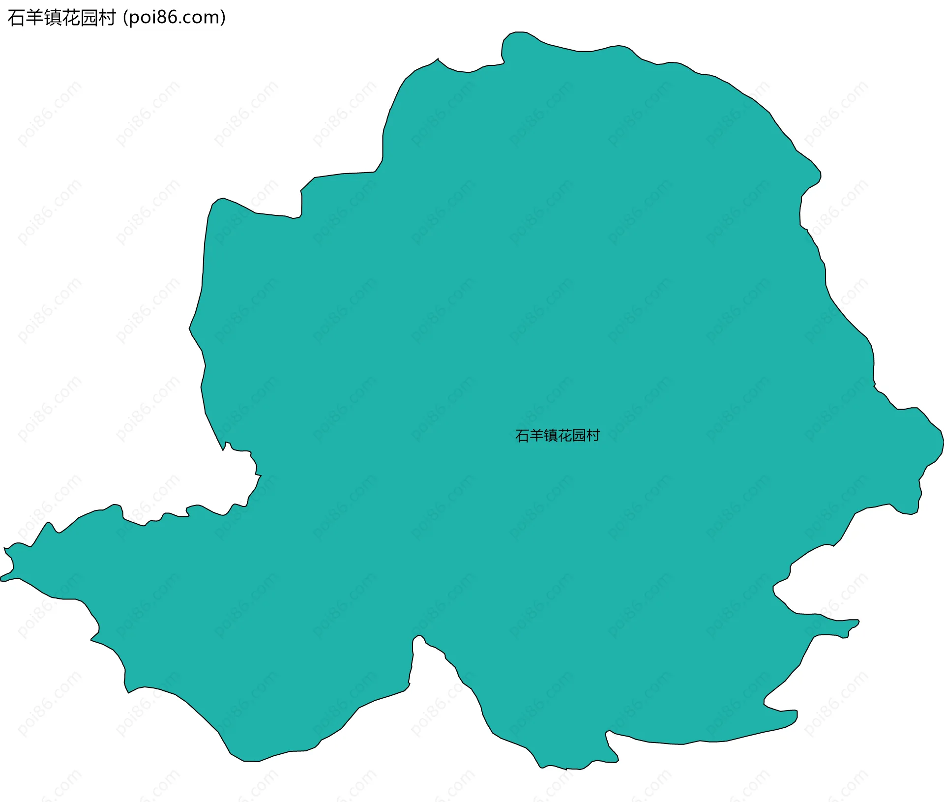 石羊镇花园村边界地图