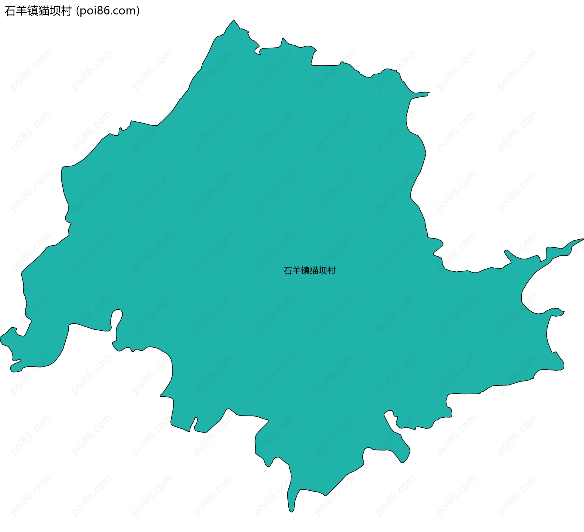 石羊镇猫坝村边界地图