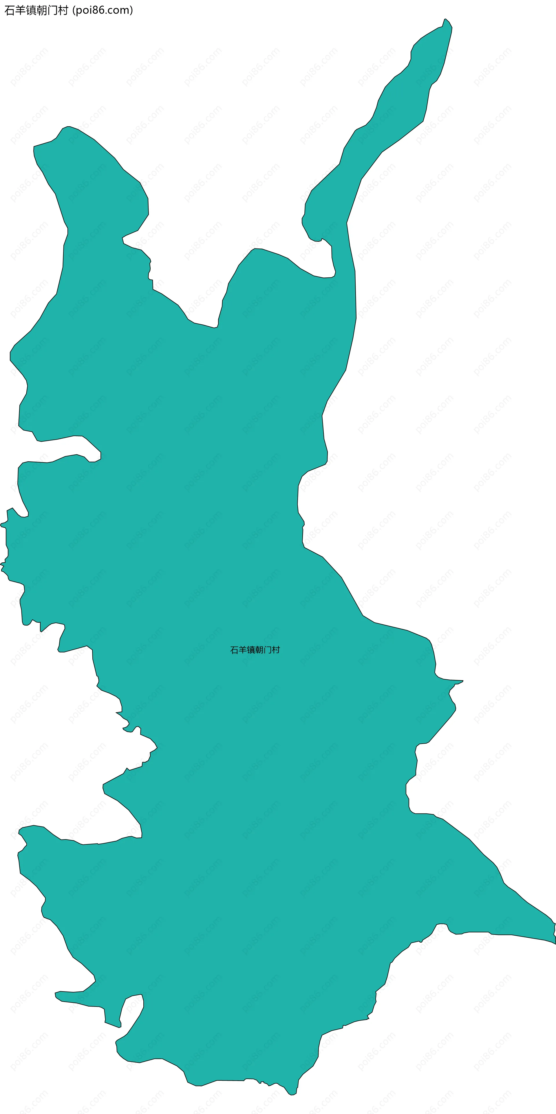 石羊镇朝门村边界地图