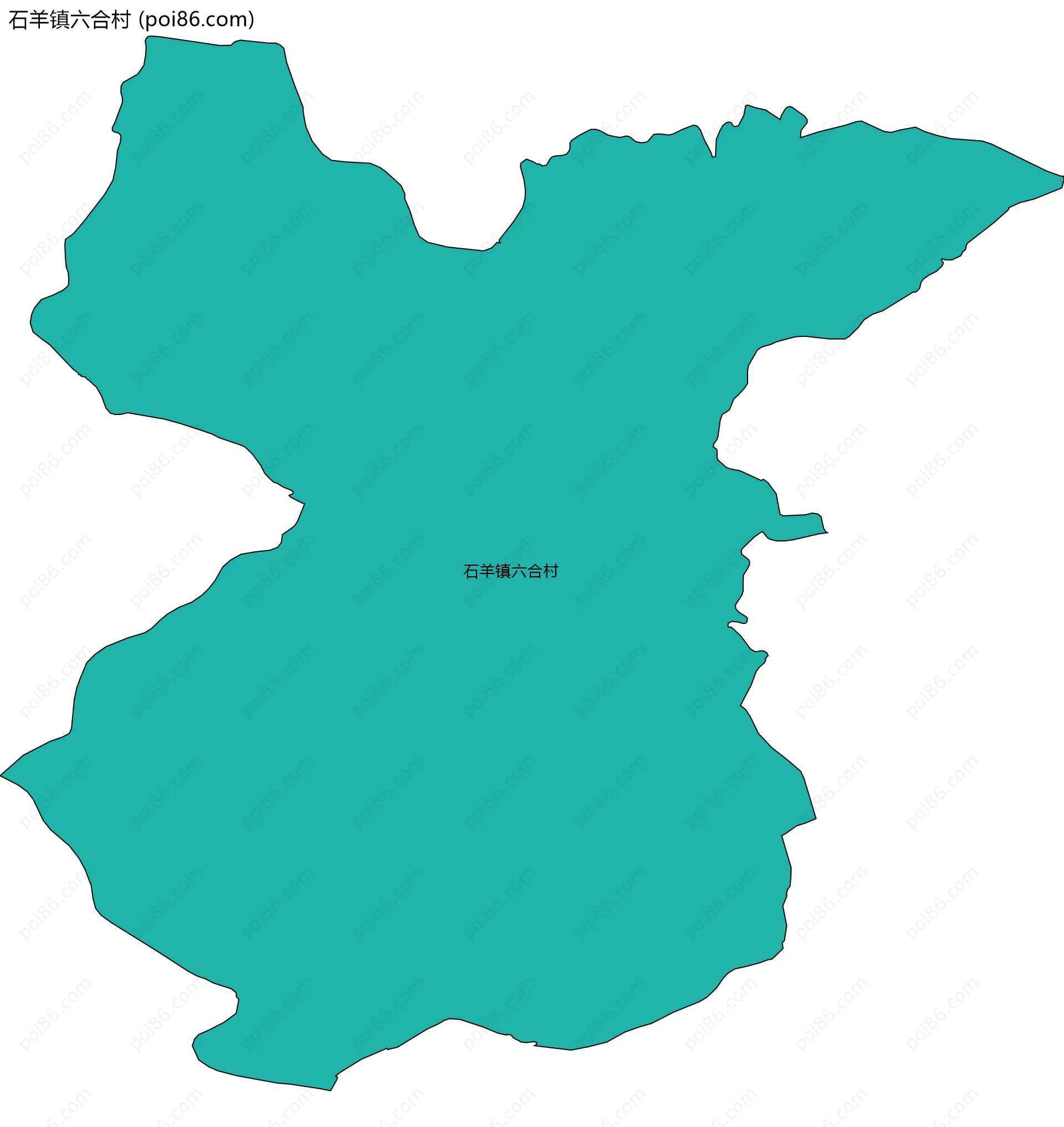 石羊镇六合村边界地图