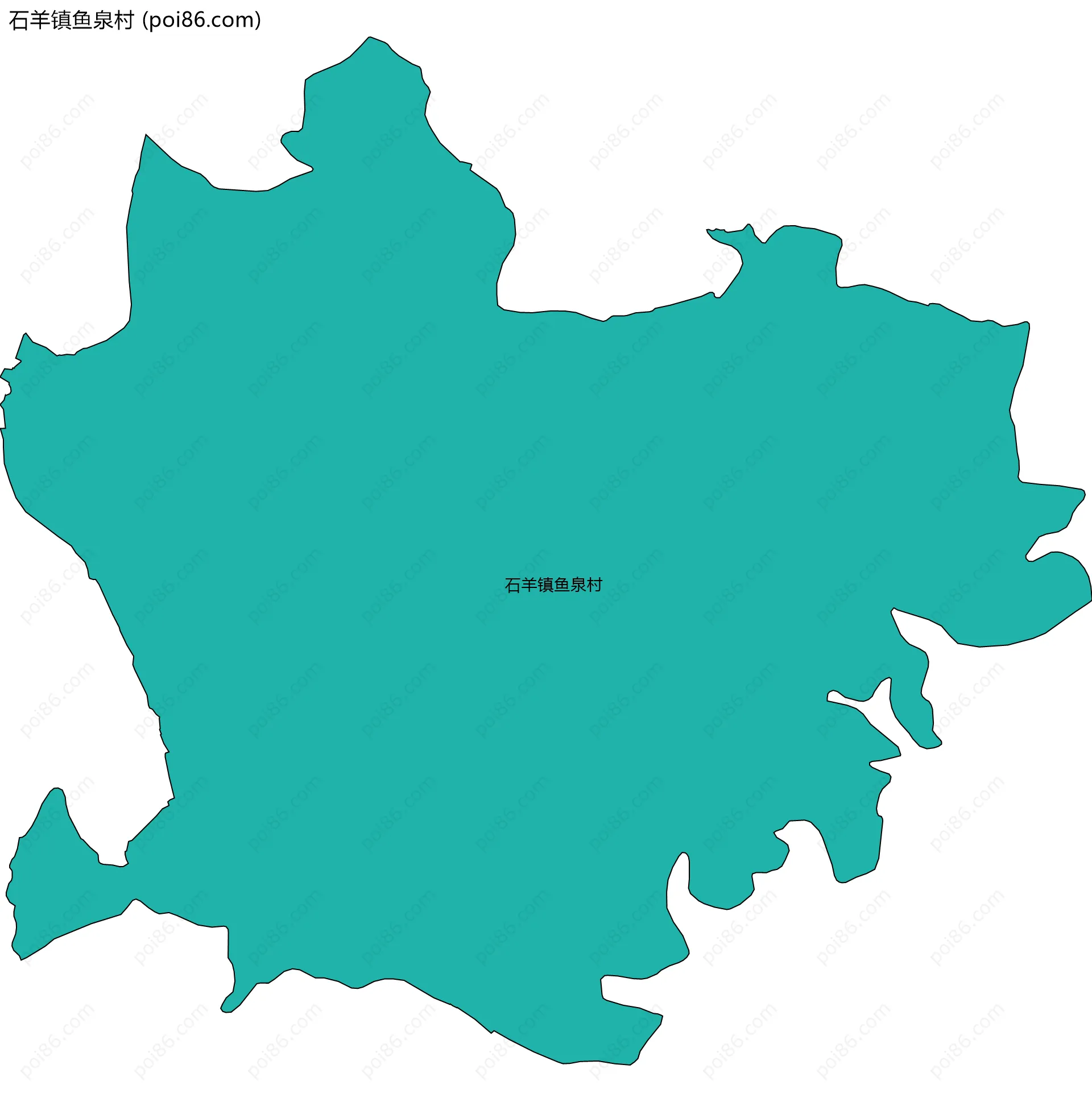 石羊镇鱼泉村边界地图