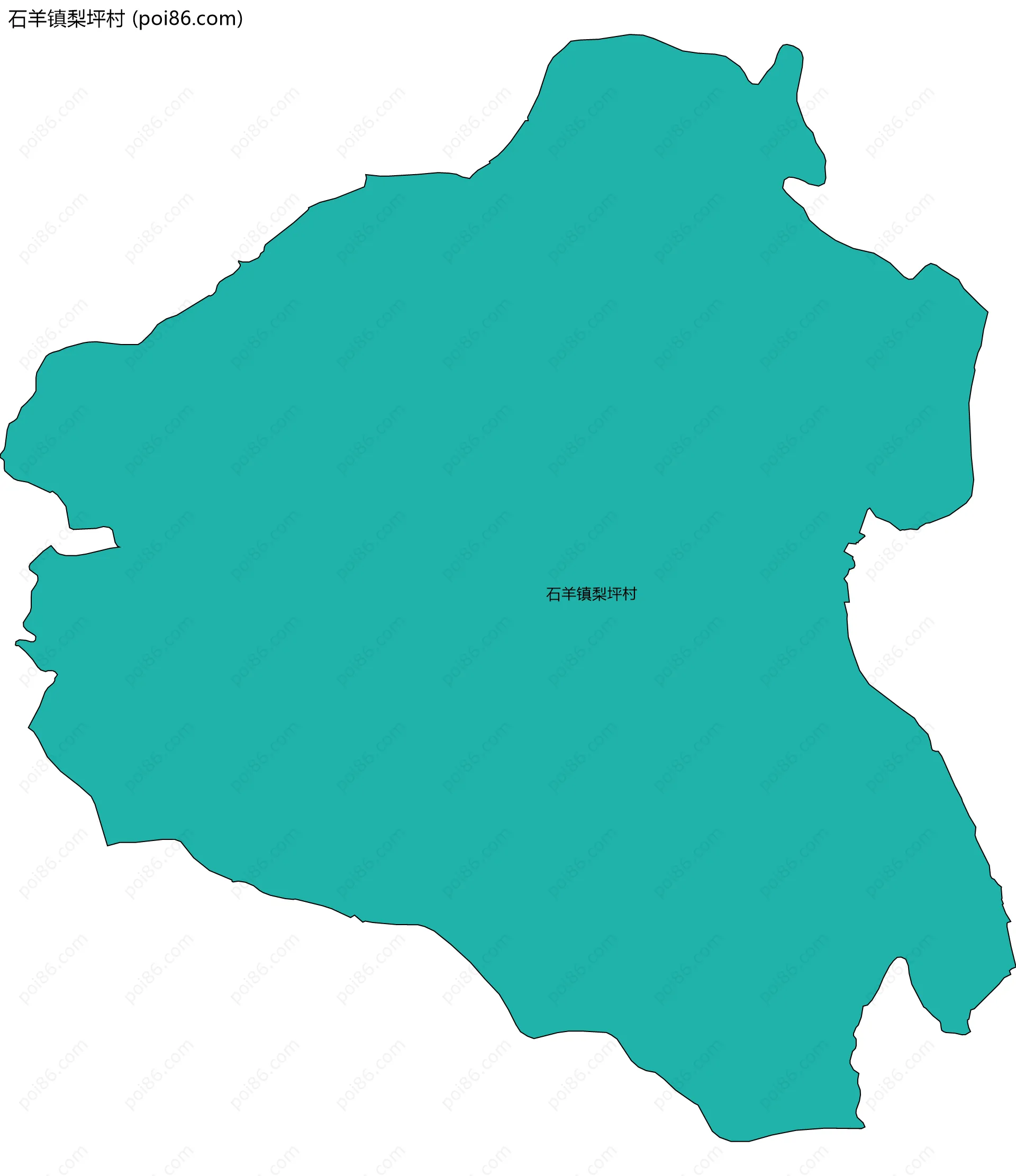 石羊镇梨坪村边界地图