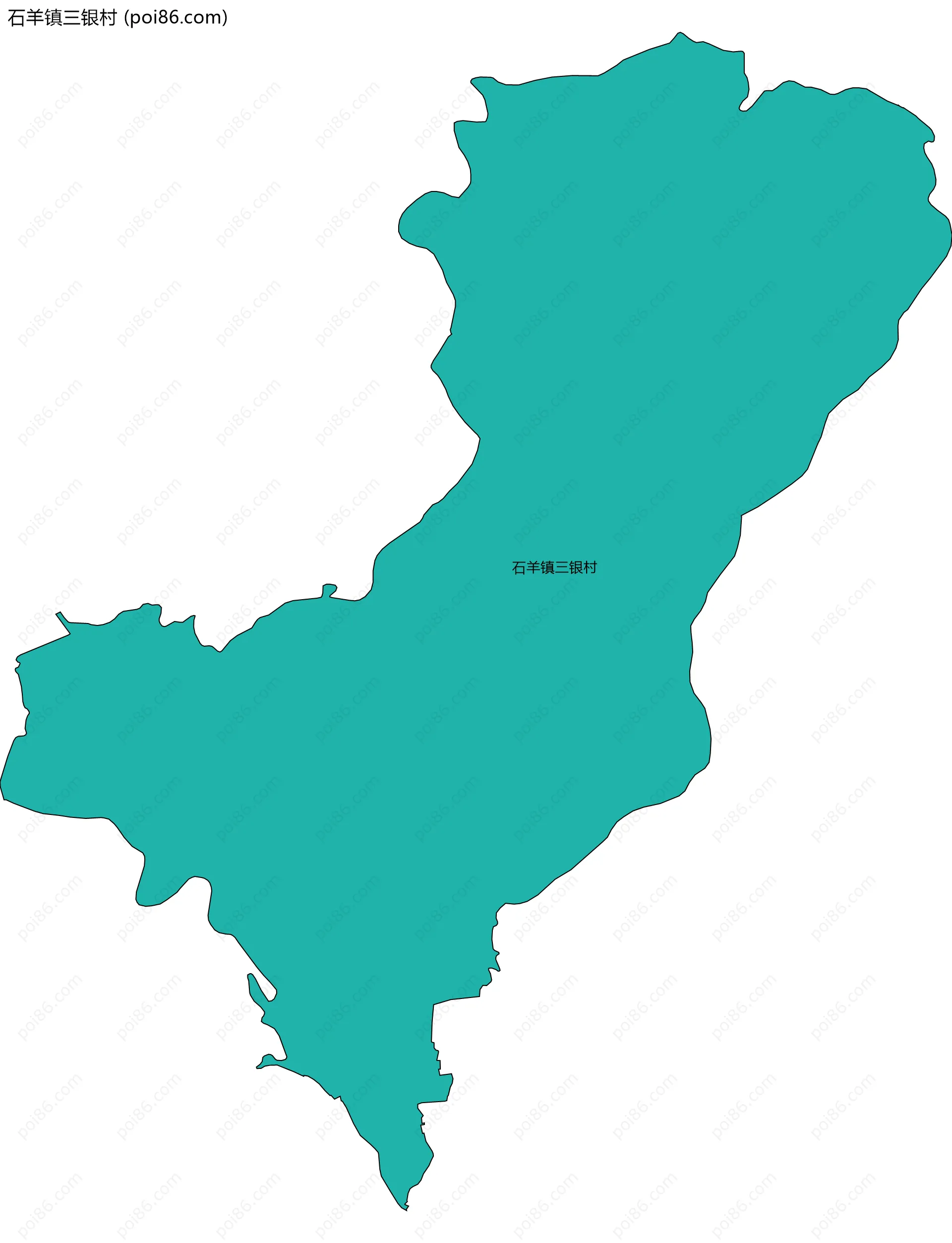 石羊镇三银村边界地图