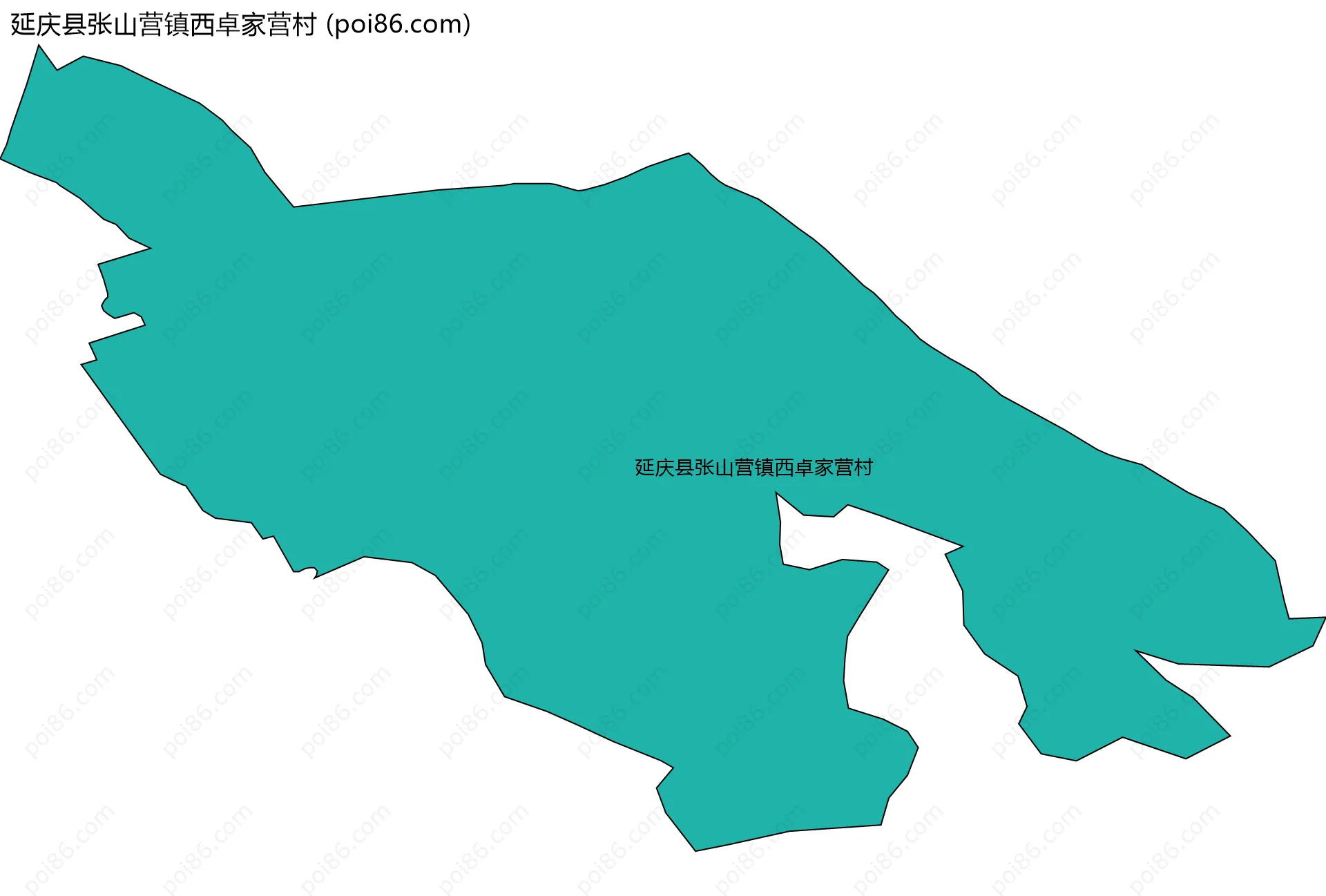 延庆县张山营镇西卓家营村边界地图