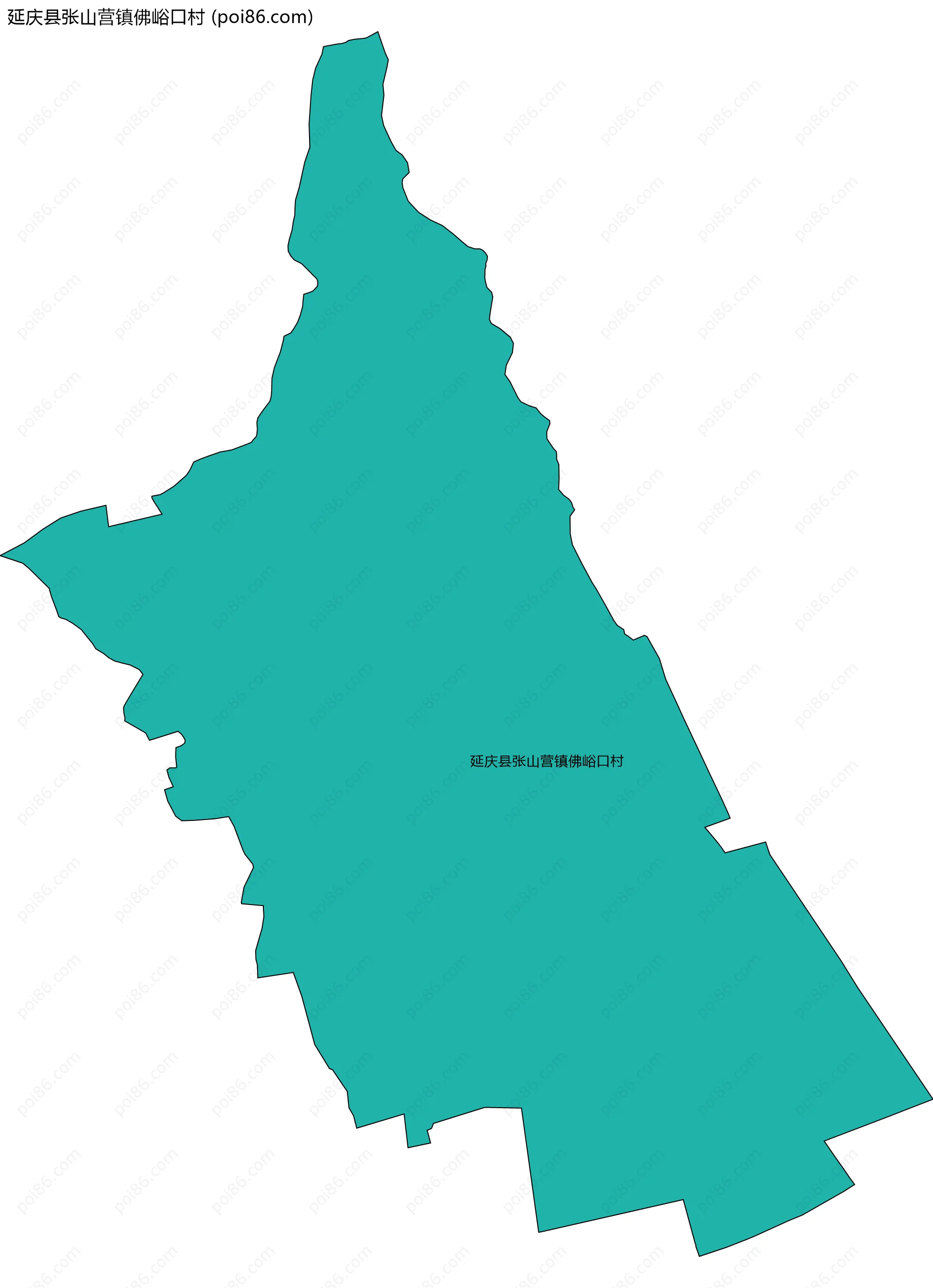 延庆县张山营镇佛峪口村边界地图