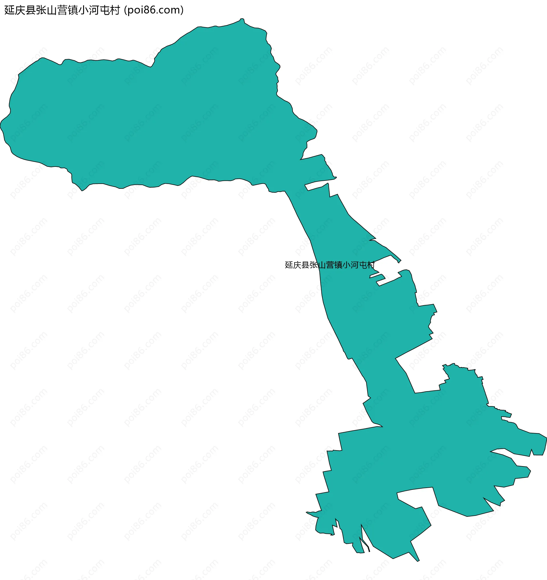 延庆县张山营镇小河屯村边界地图