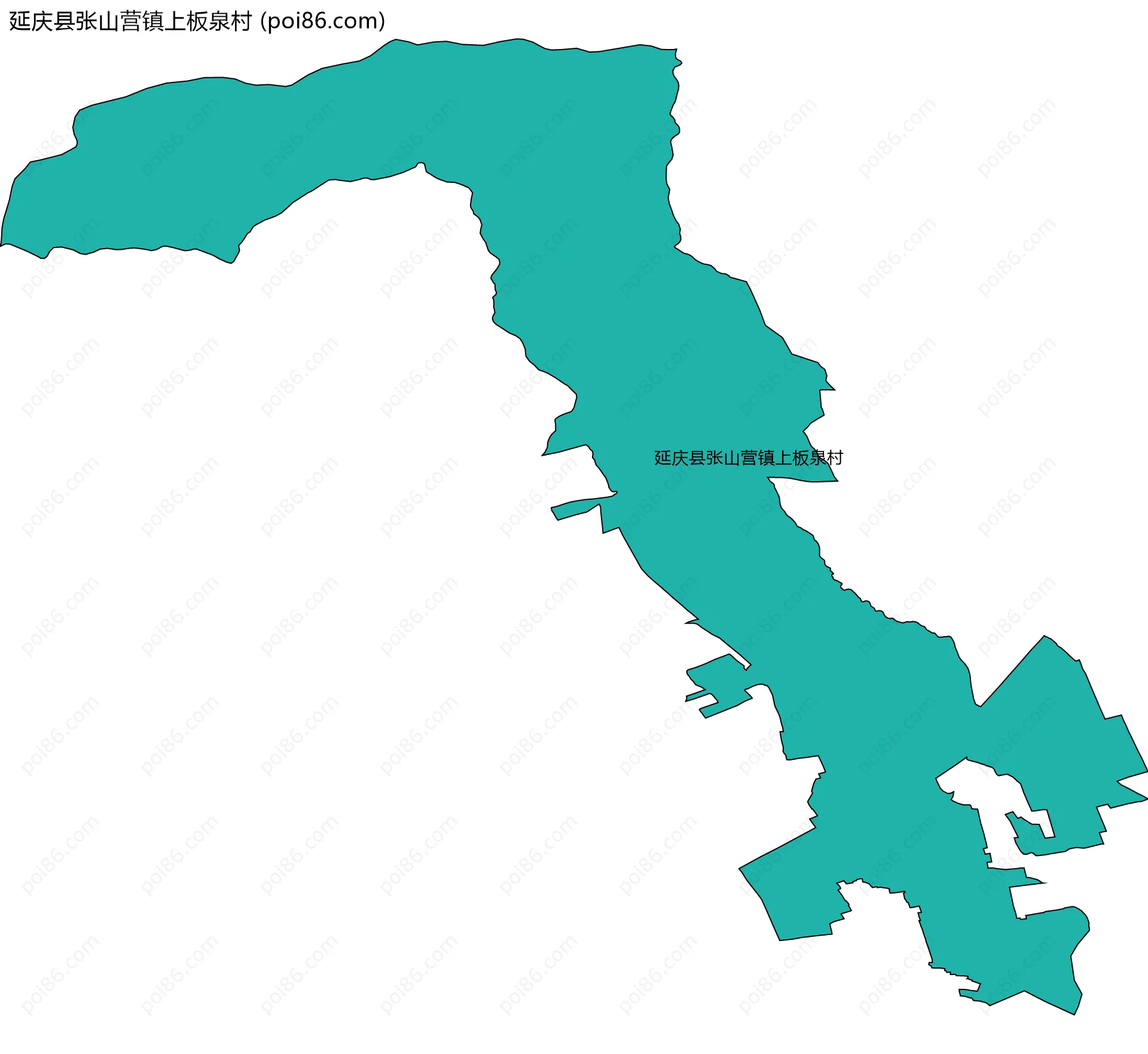 延庆县张山营镇上板泉村边界地图