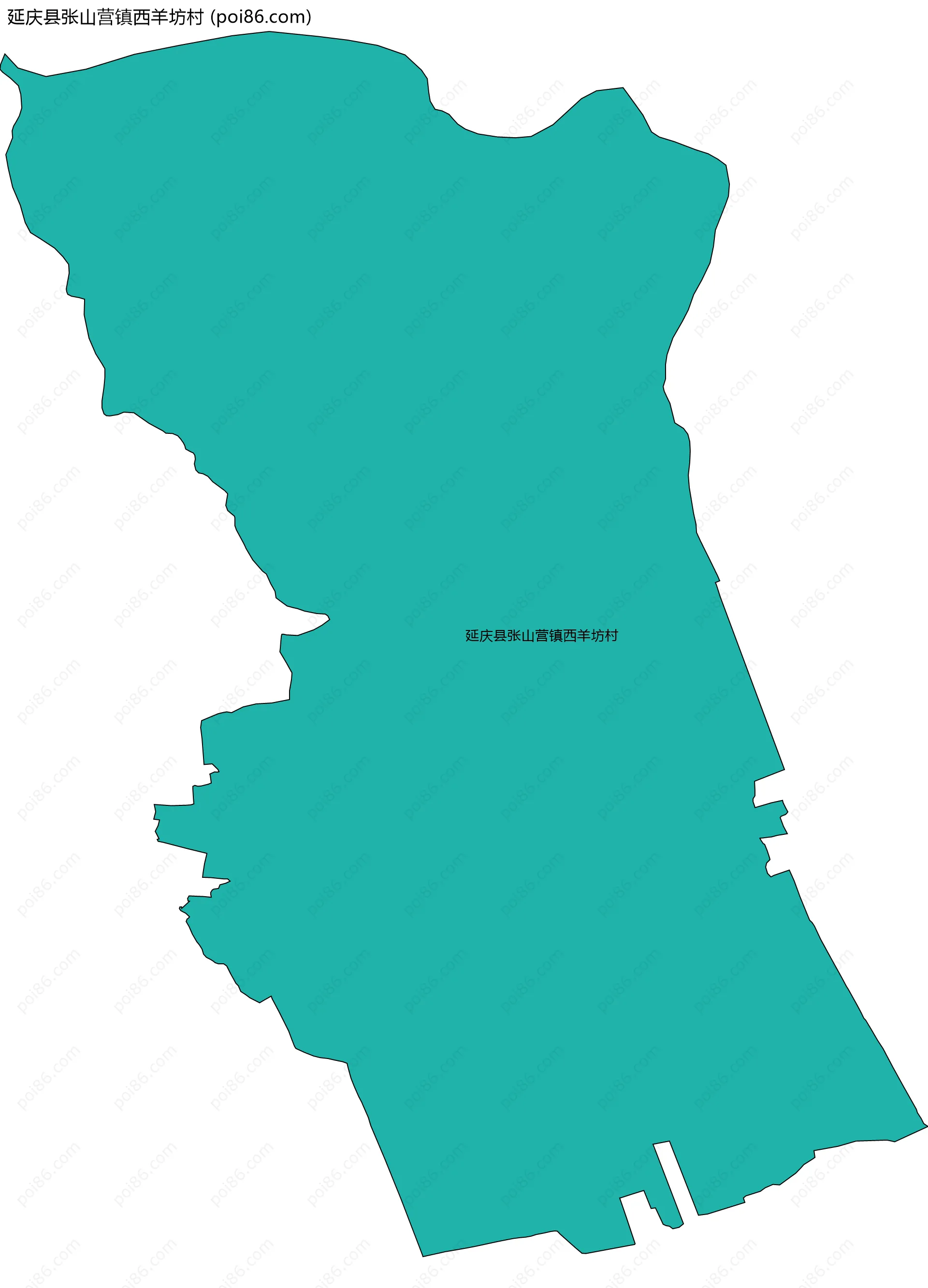 延庆县张山营镇西羊坊村边界地图