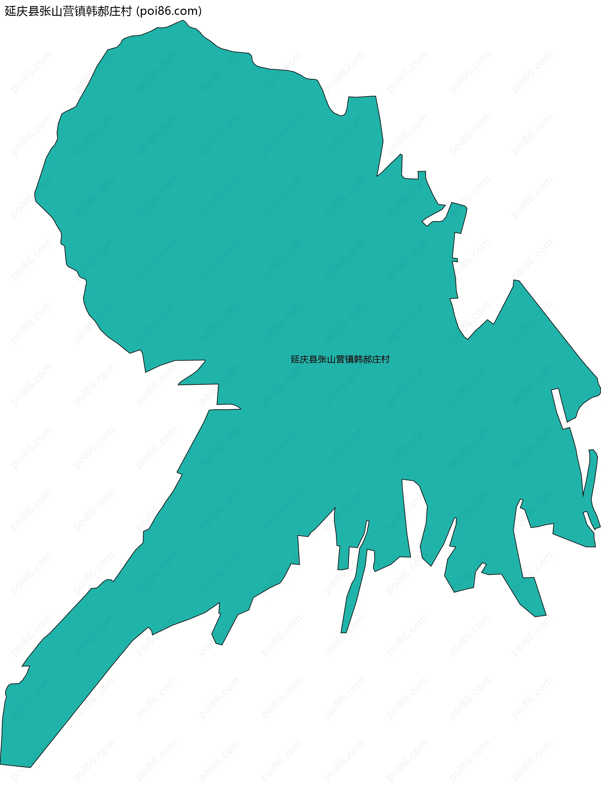 延庆县张山营镇韩郝庄村边界地图