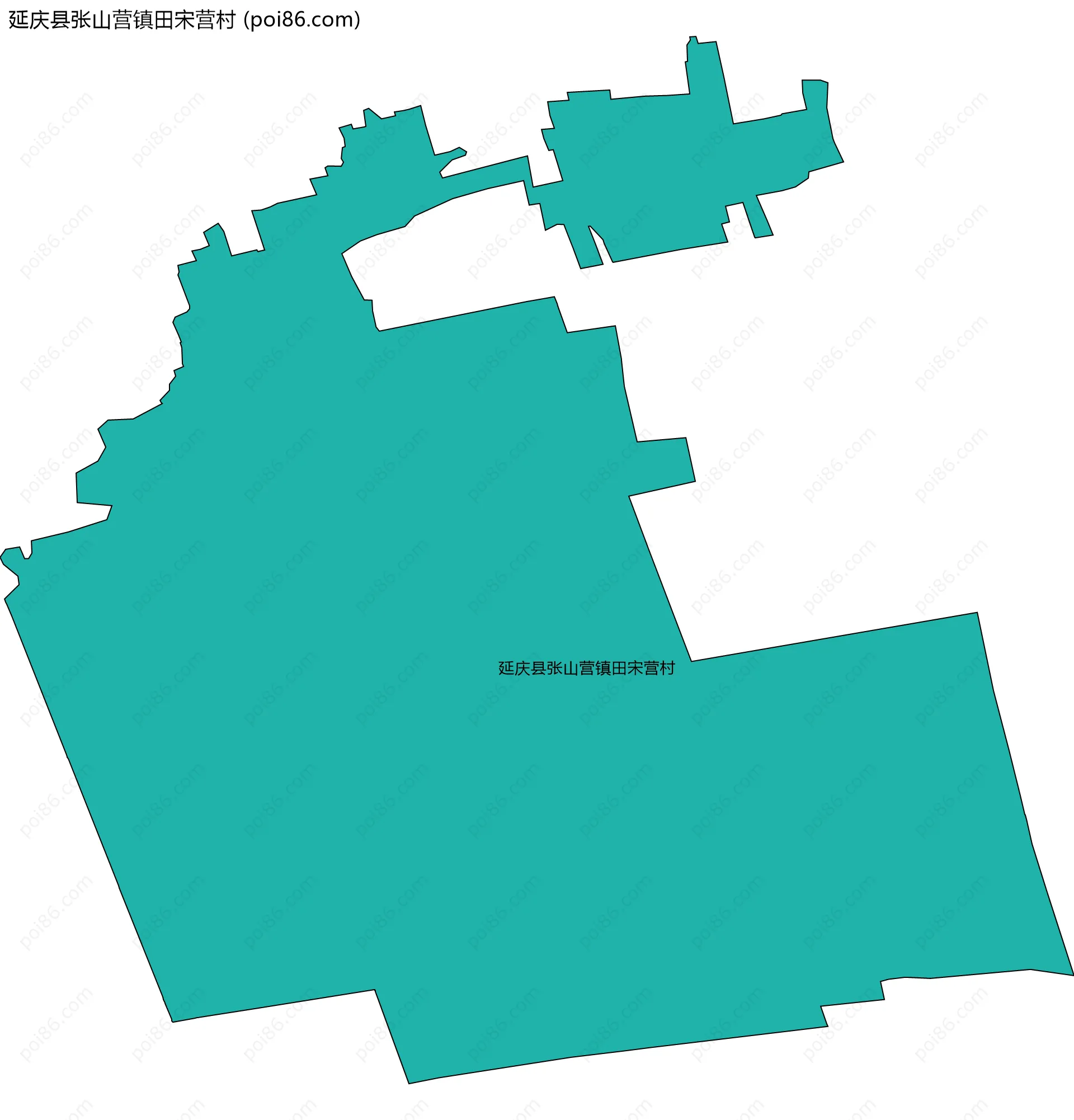 延庆县张山营镇田宋营村边界地图