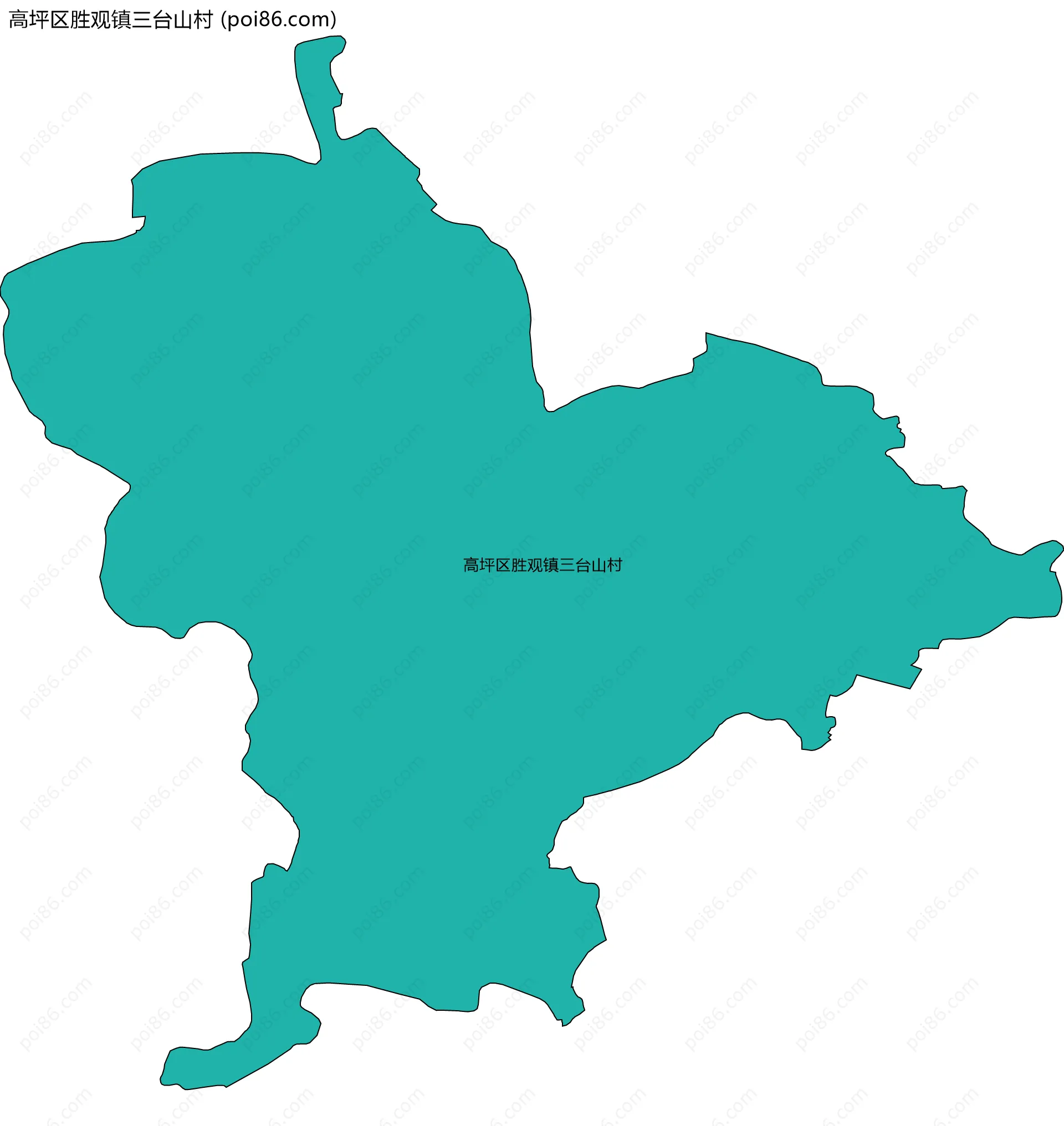 高坪区胜观镇三台山村边界地图