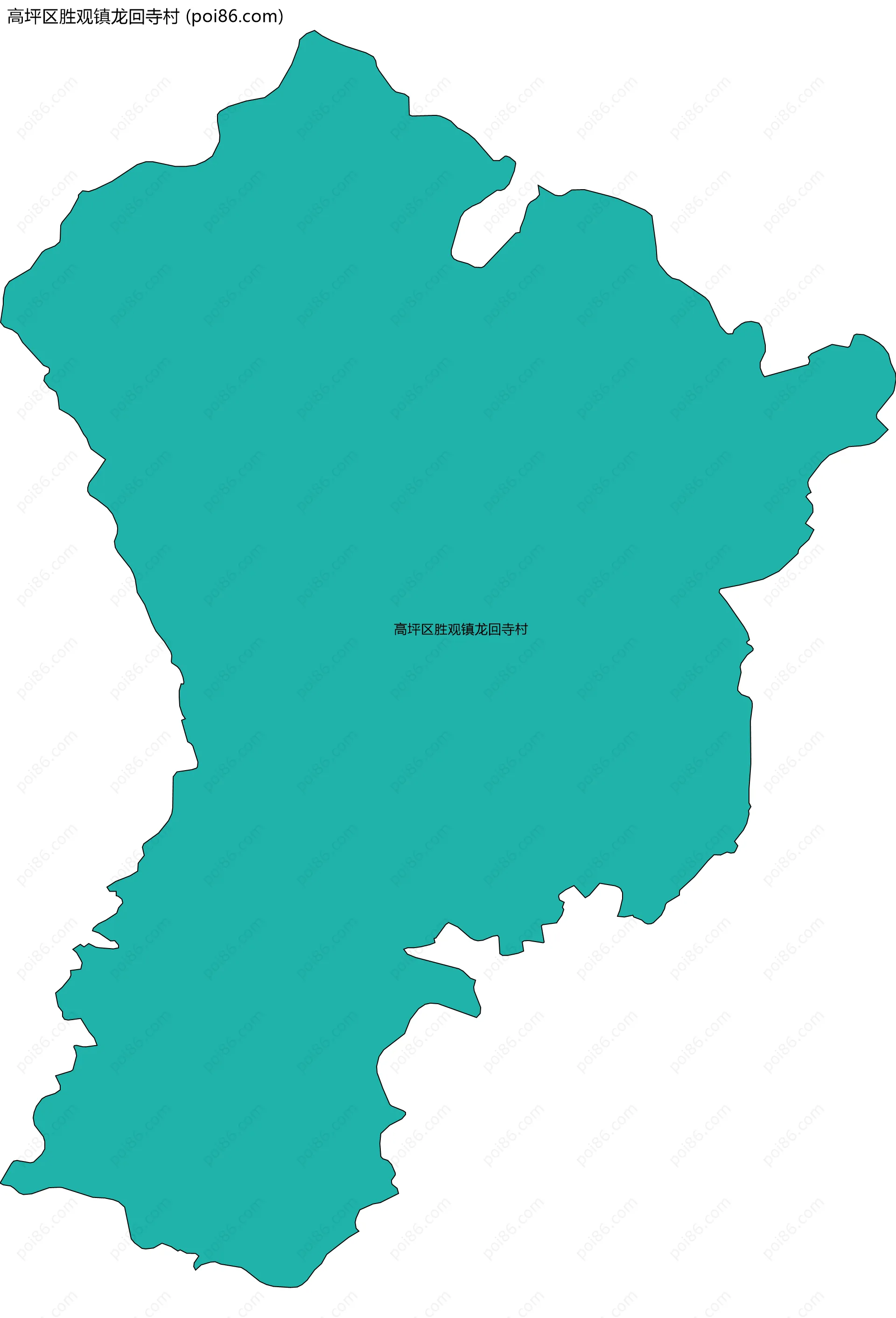 高坪区胜观镇龙回寺村边界地图