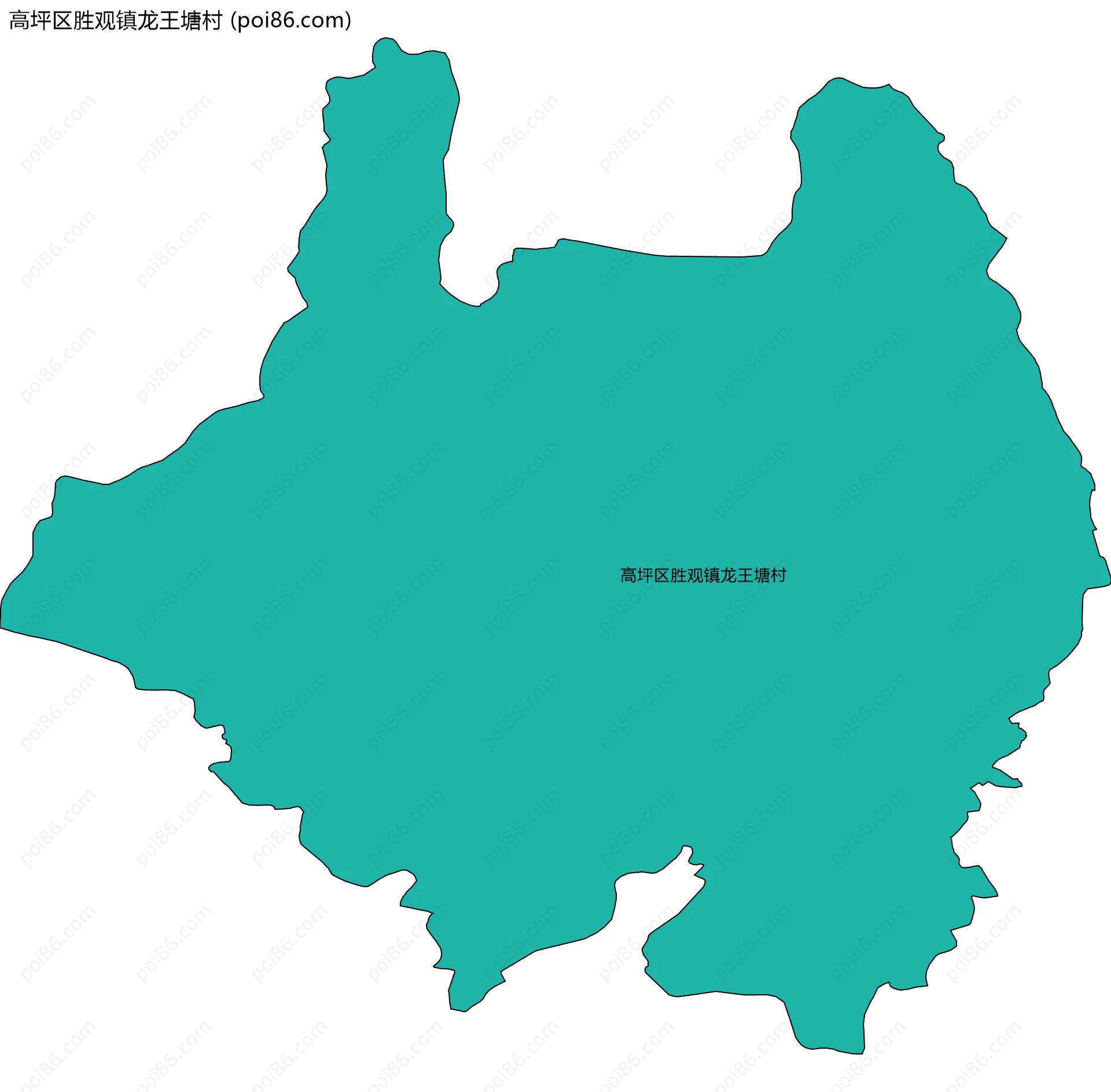 高坪区胜观镇龙王塘村边界地图