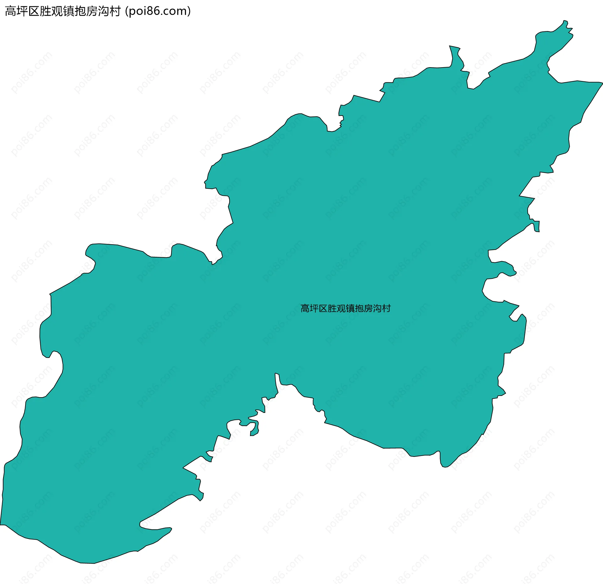 高坪区胜观镇抱房沟村边界地图