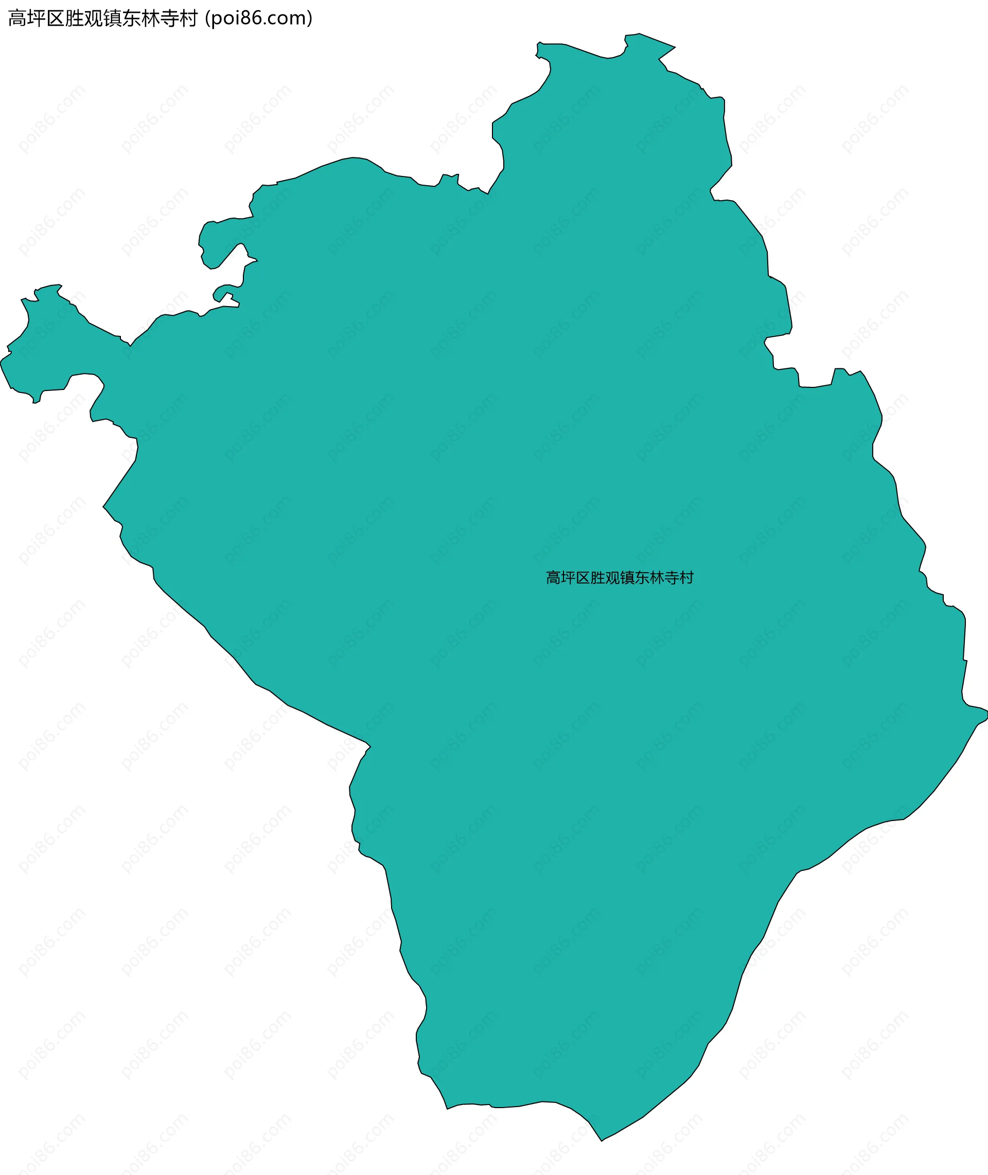 高坪区胜观镇东林寺村边界地图