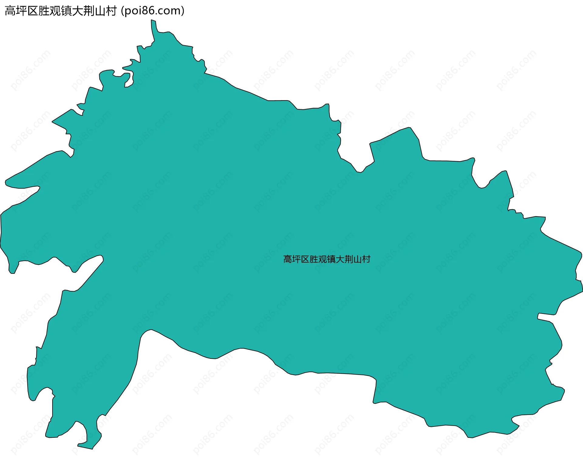 高坪区胜观镇大荆山村边界地图