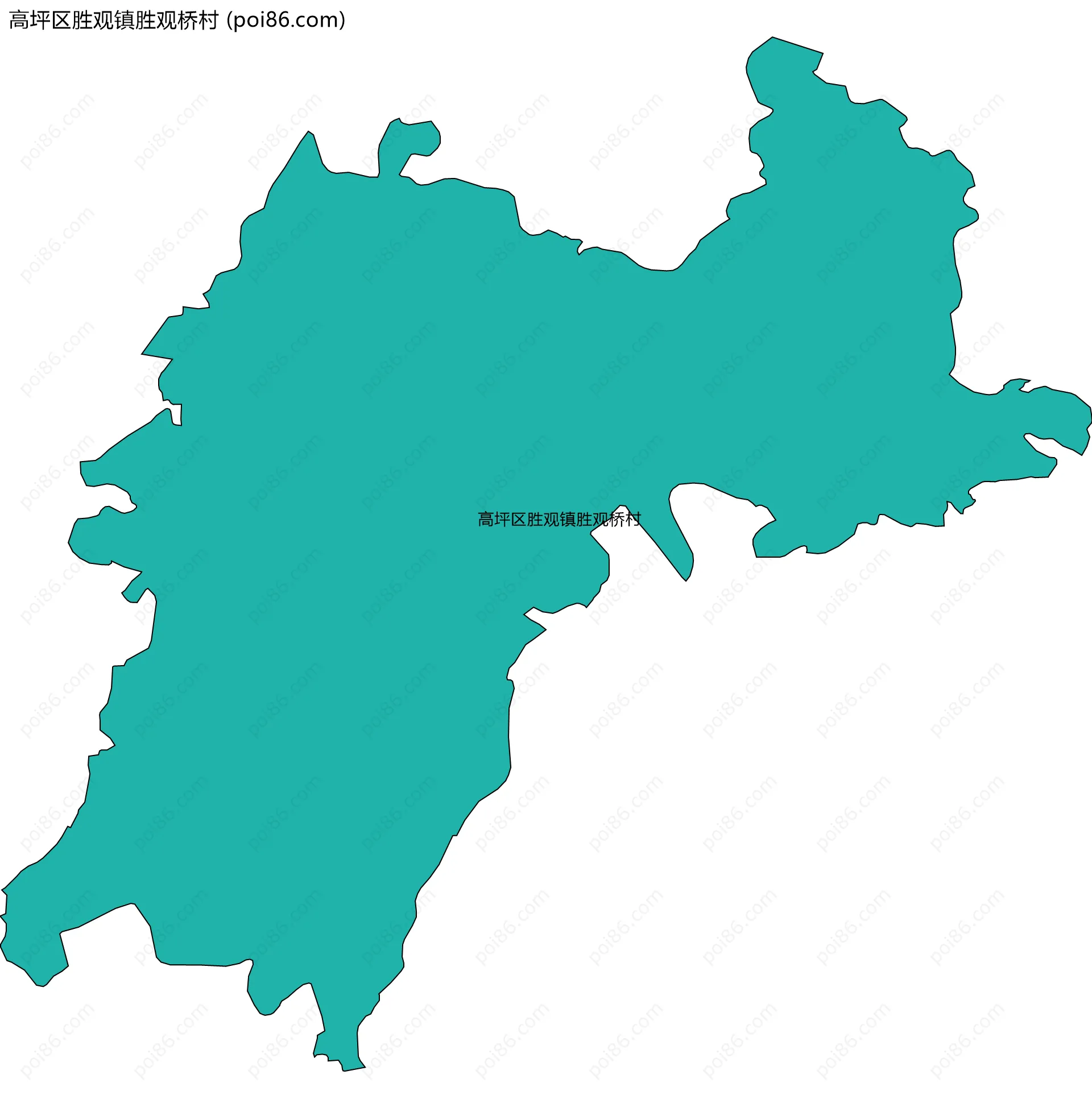高坪区胜观镇胜观桥村边界地图