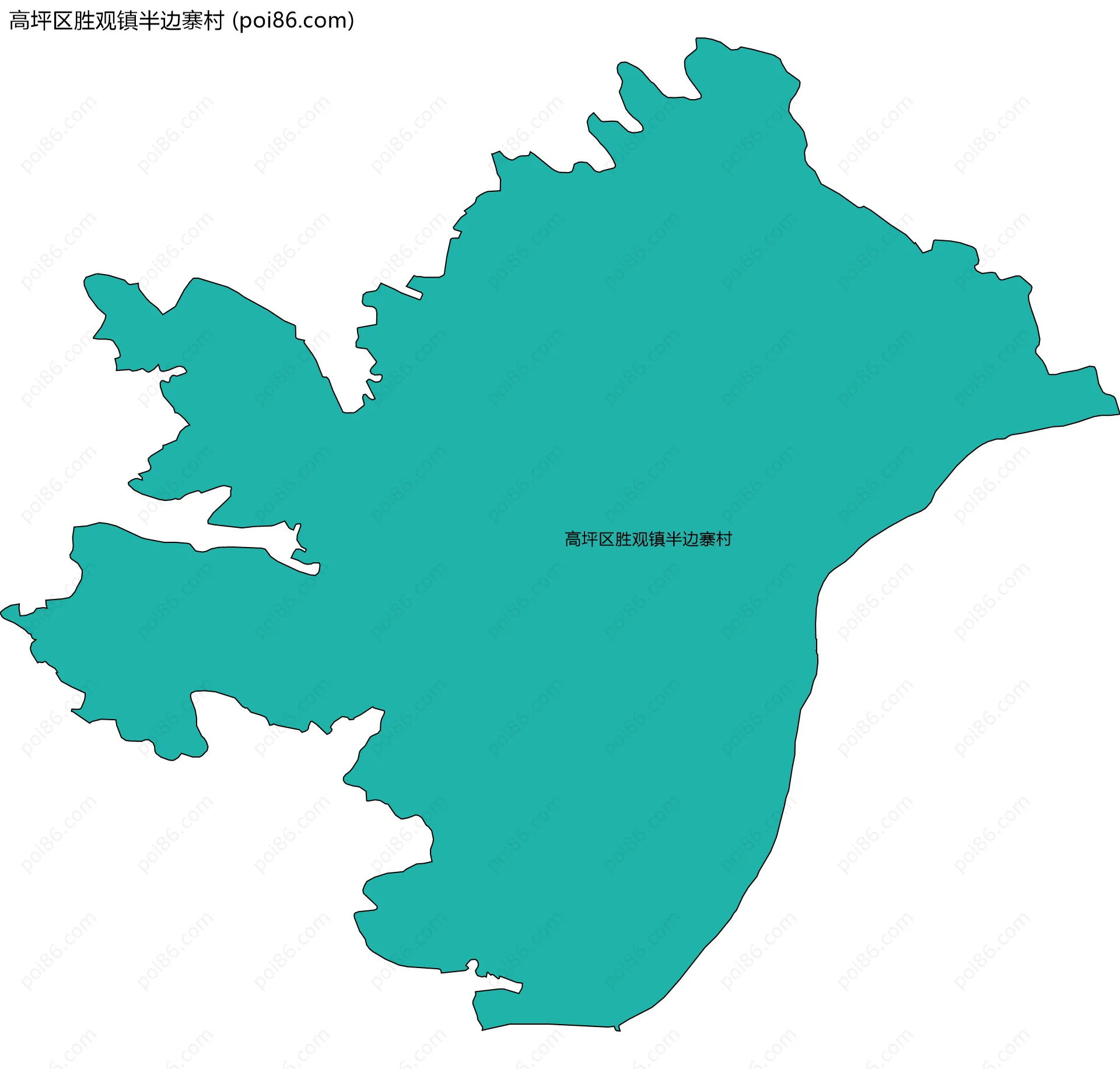 高坪区胜观镇半边寨村边界地图