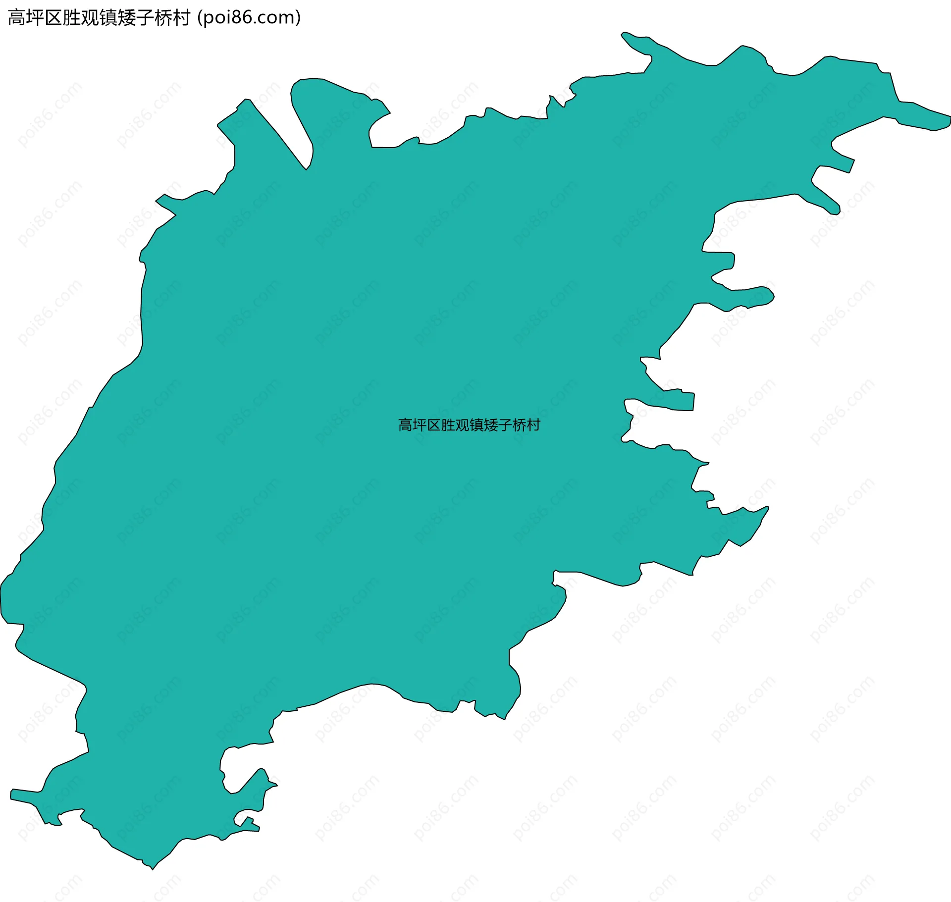 高坪区胜观镇矮子桥村边界地图