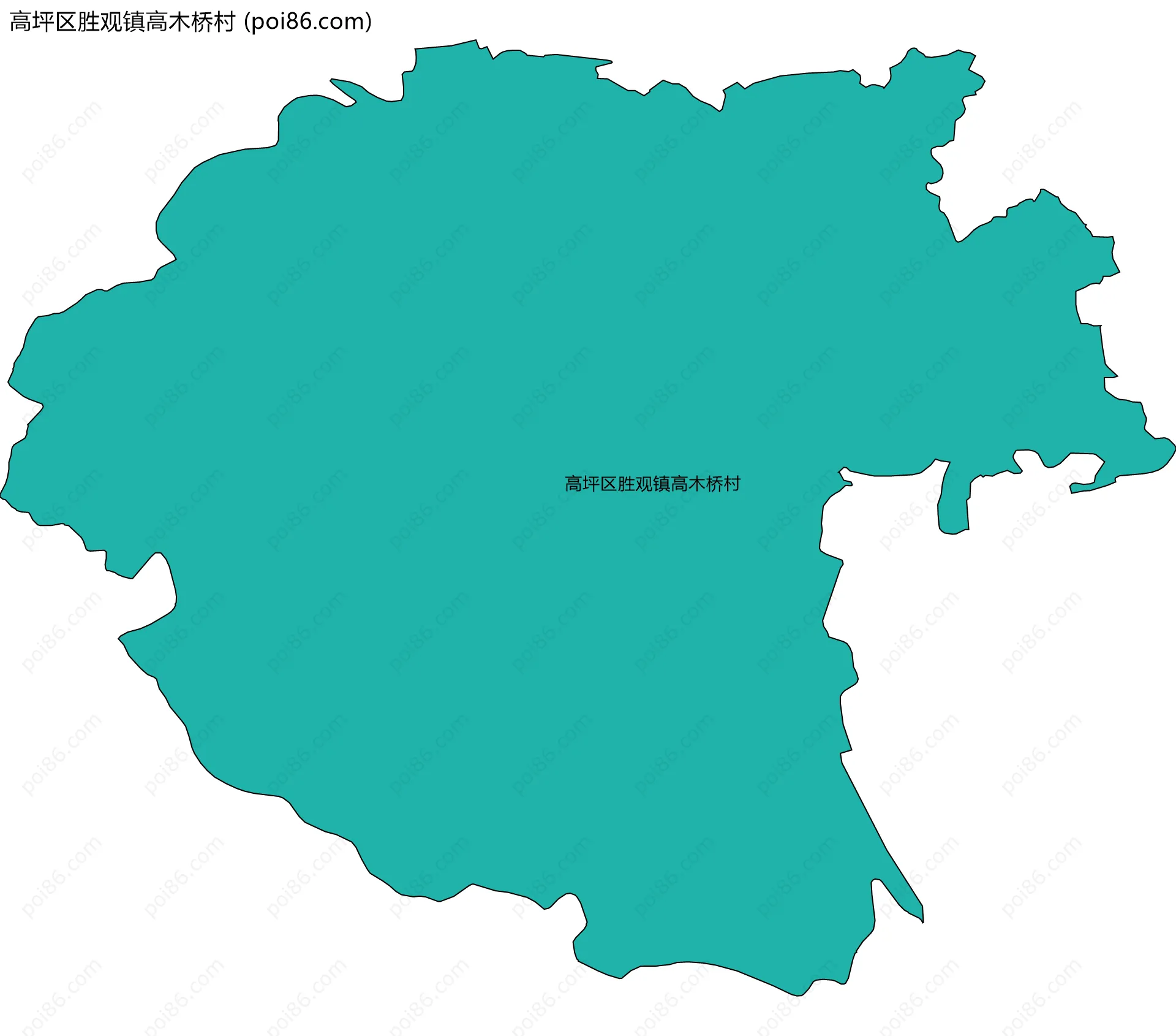 高坪区胜观镇高木桥村边界地图