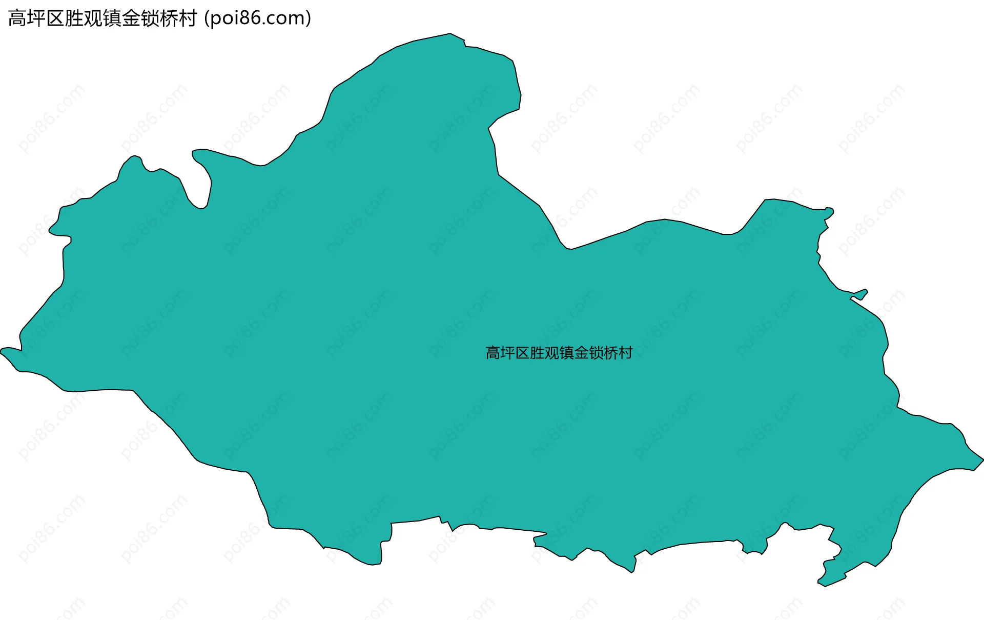 高坪区胜观镇金锁桥村边界地图