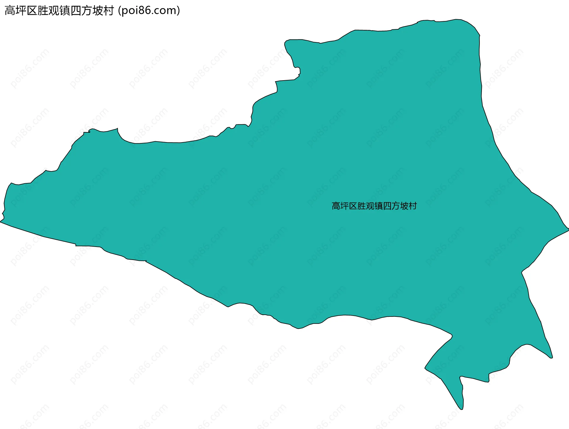 高坪区胜观镇四方坡村边界地图