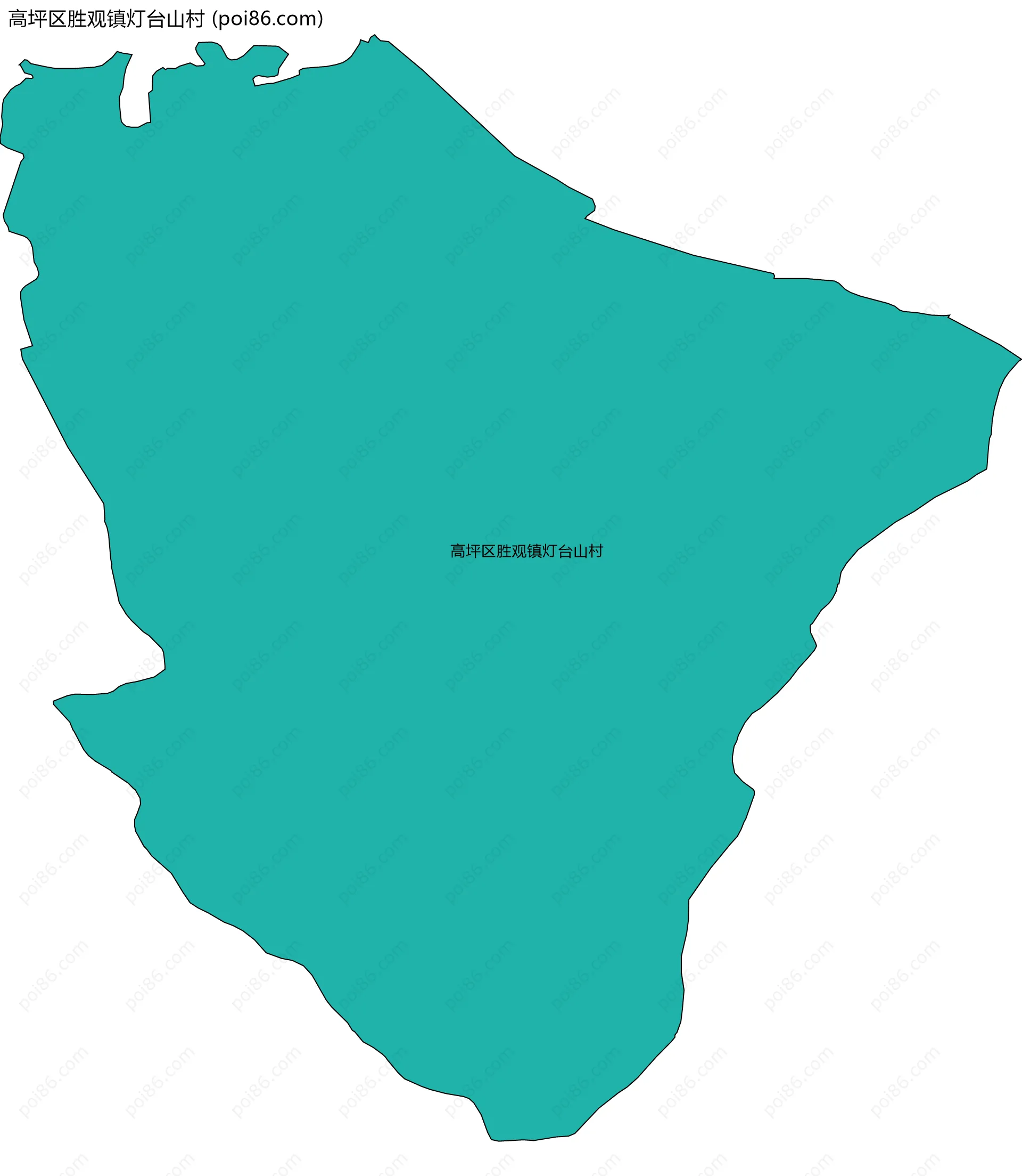 高坪区胜观镇灯台山村边界地图