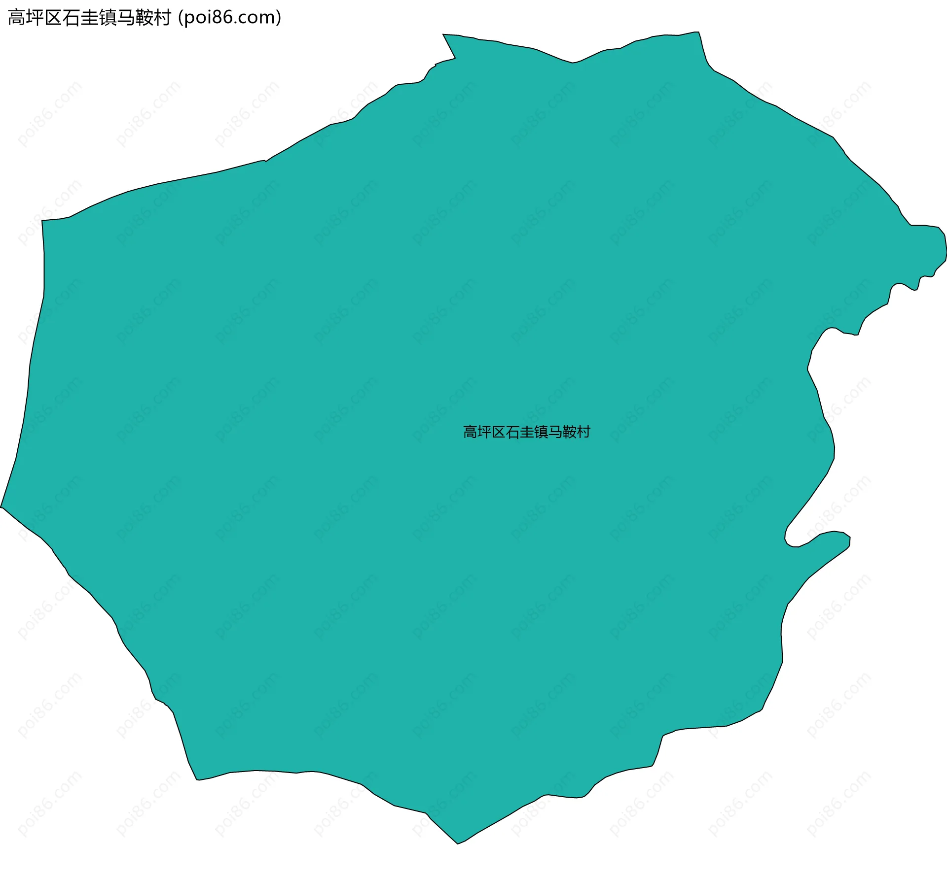 高坪区石圭镇马鞍村边界地图