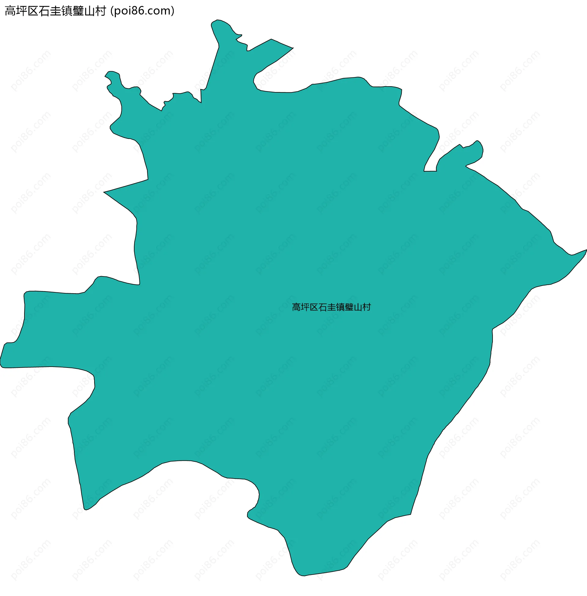 高坪区石圭镇璧山村边界地图