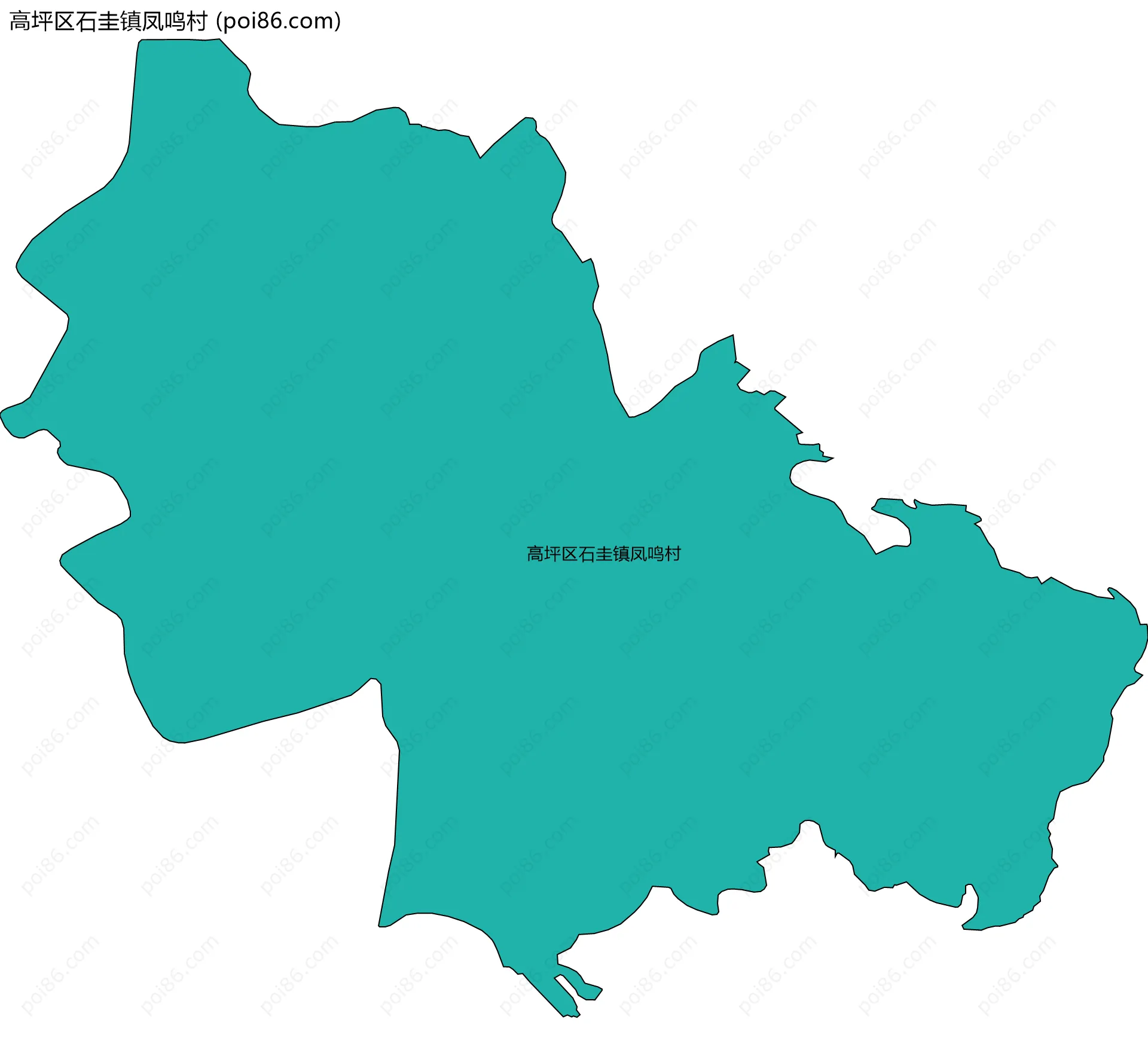 高坪区石圭镇凤鸣村边界地图